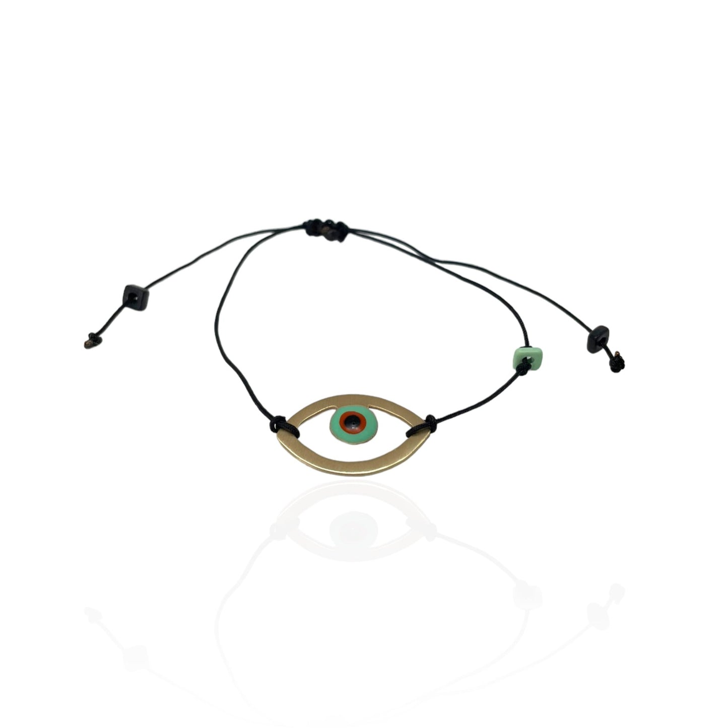 Brass bracelet with resin | Yellow Eye Bracelet - CURIUDO