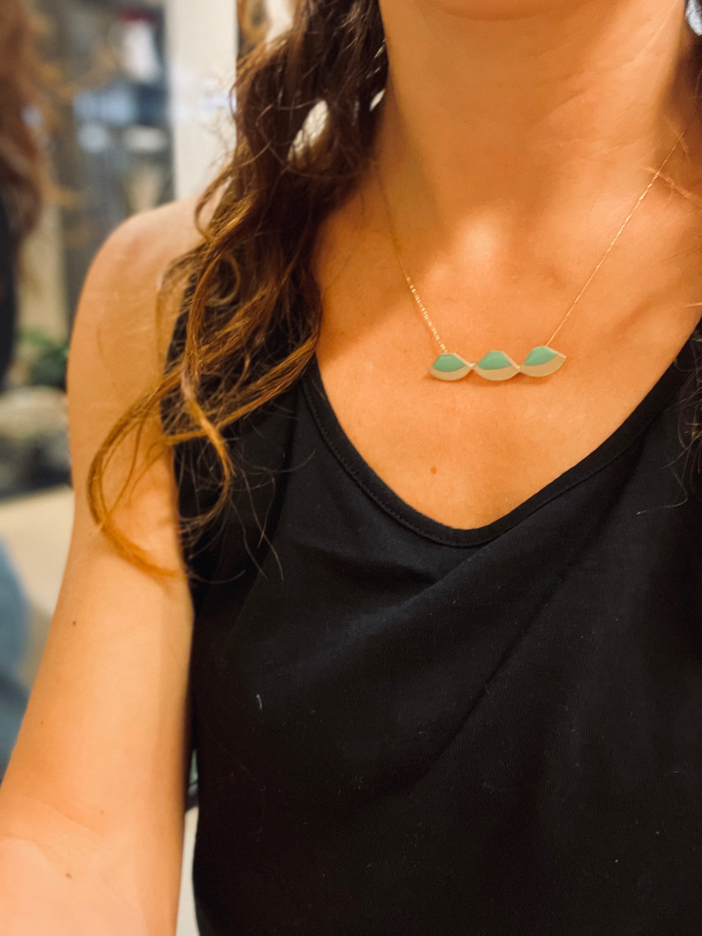 Brass necklace with resin | Ventalia Necklace