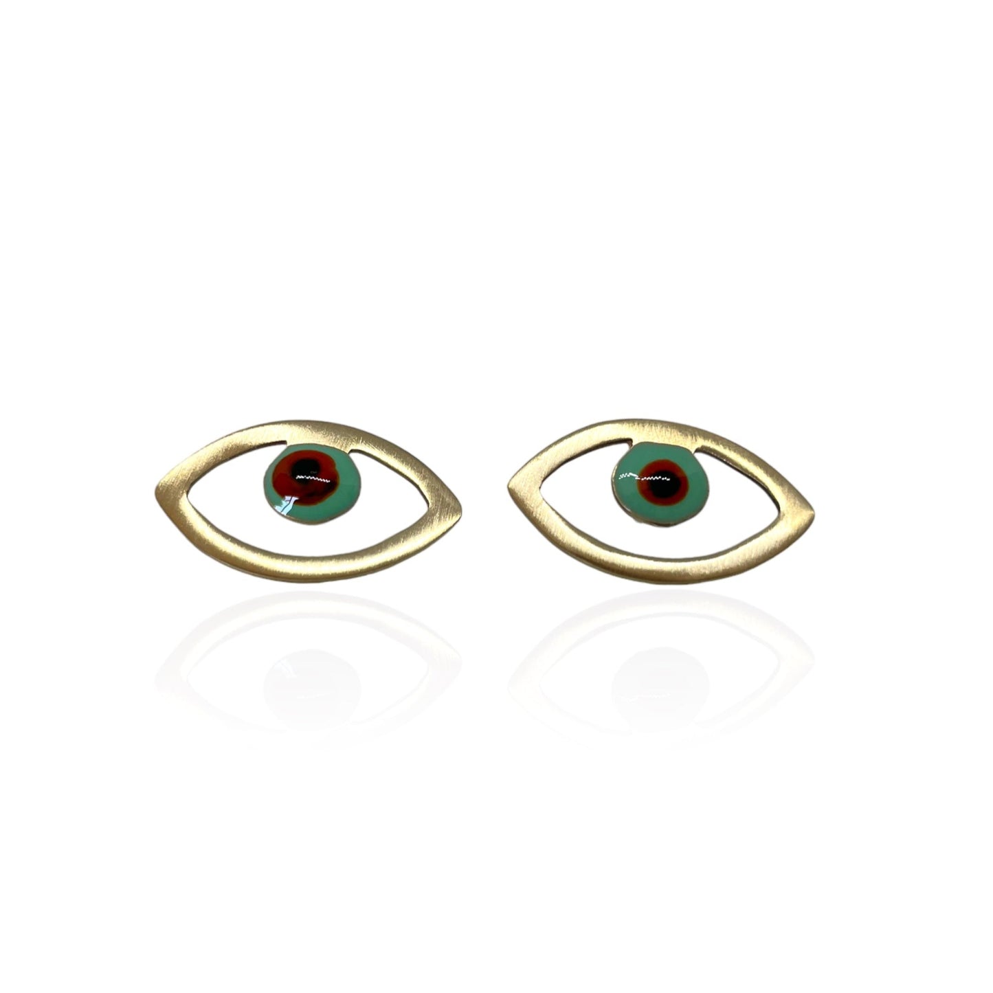 Brass earrings with resin | Yellow Eye Earrings