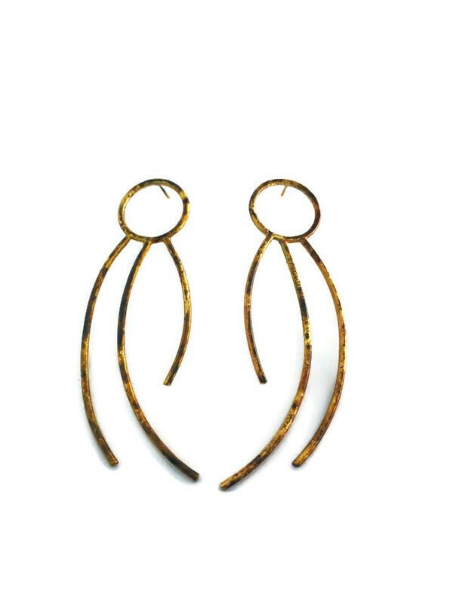 Oxidised Brass earrings | Yellow - Black Dancer Cycles Earrings - CURIUDO