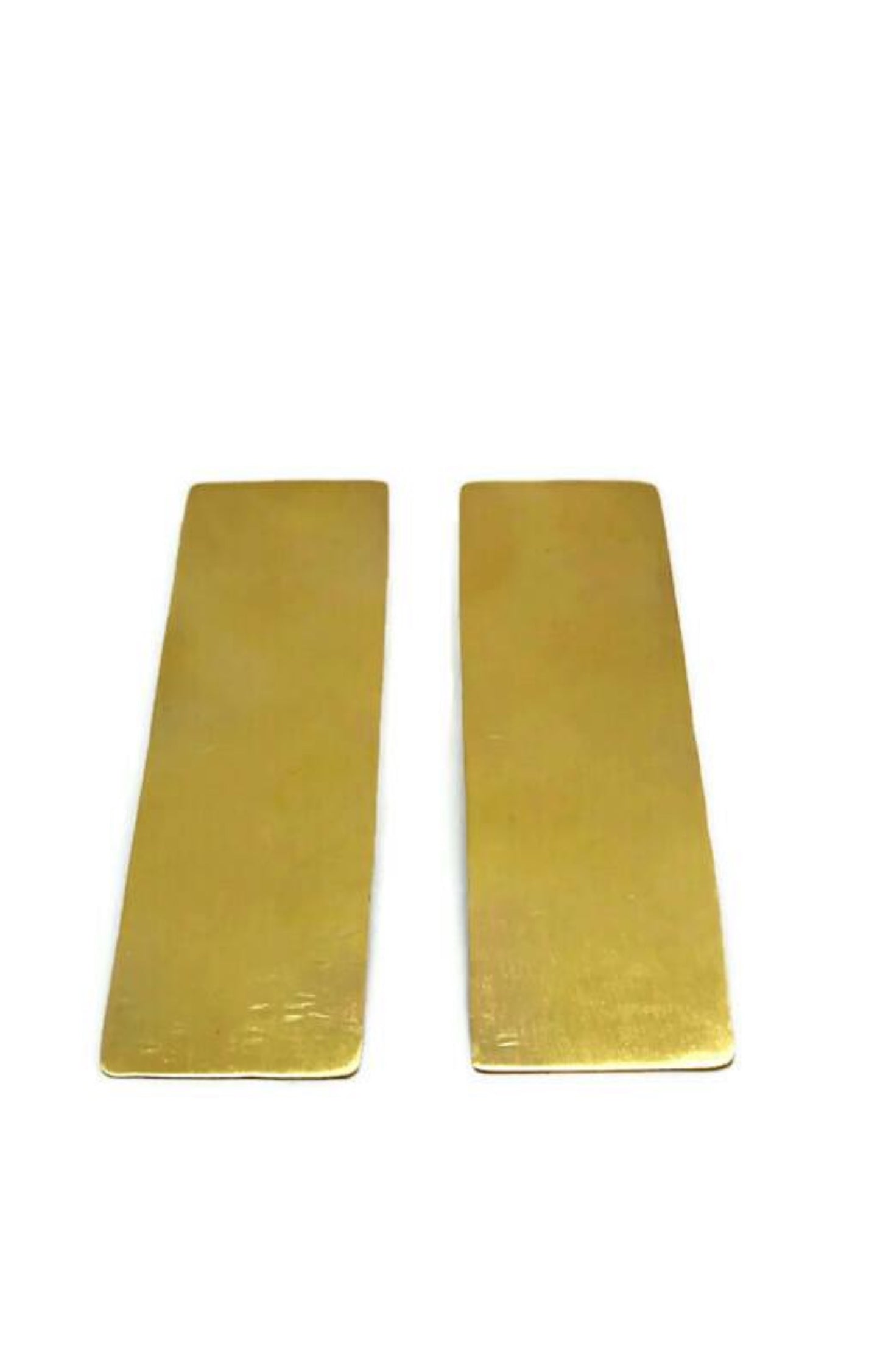 Brass earringsc| Yellow Parallel Earrings - CURIUDO