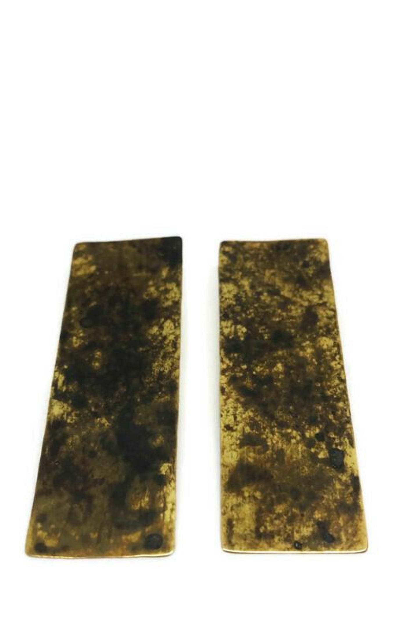 OxidiSed brass earrings | Yellow - Black Parallel Earrings - CURIUDO