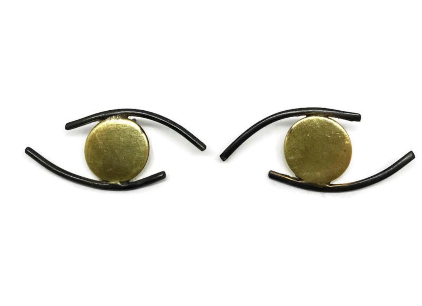 Oxidised brass earrings | Black - Yellow Mataki Earrings - CURIUDO
