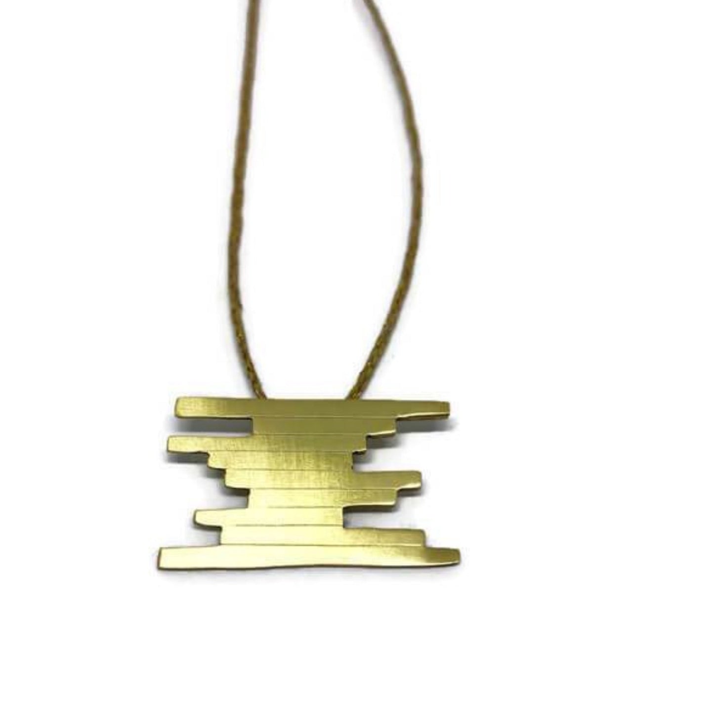 Brass necklace | Yellow Unified Lines Necklace- CURIUDO