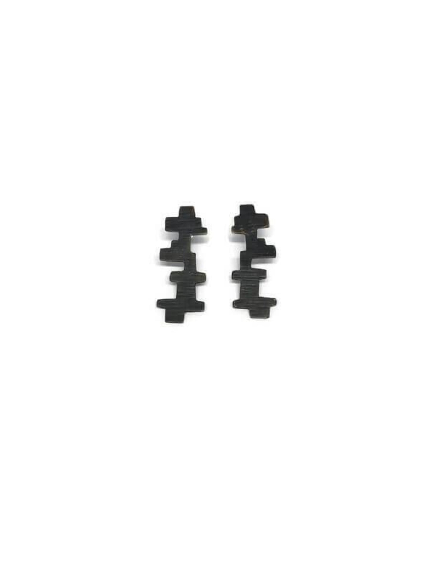 Oxidised brass earrings | Black Tsakana Earrings - CURIUDO