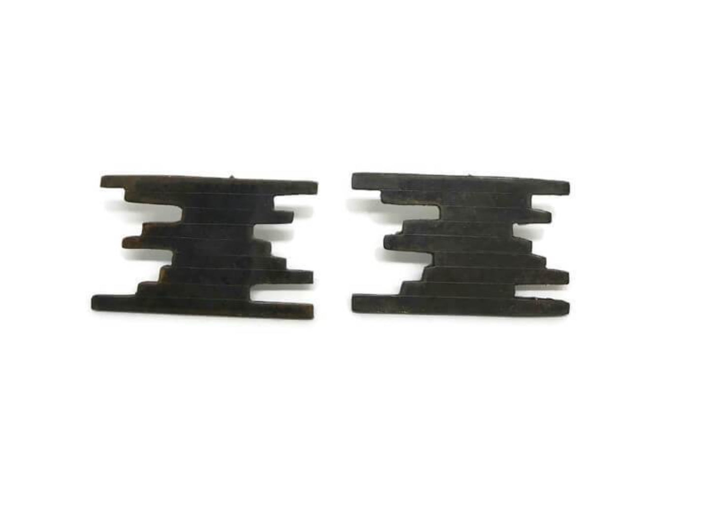 Oxidised brass earrings | Black Unified Lines Earrings - CURIUDO