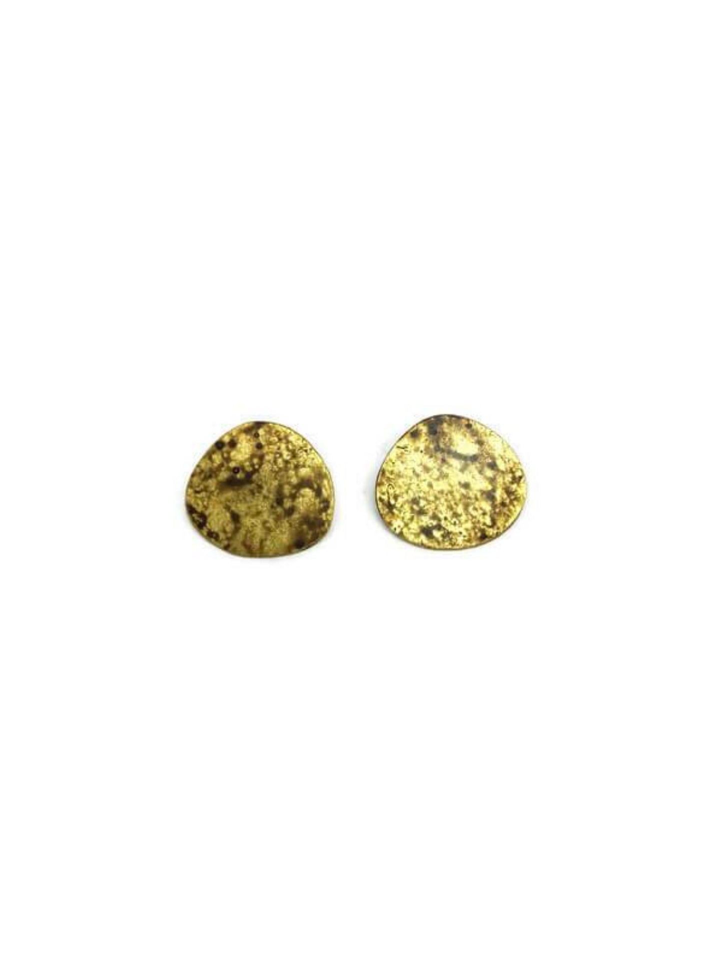 Oxidized brass earrings | Yellow - Black Dots Earrings - CURIUDO