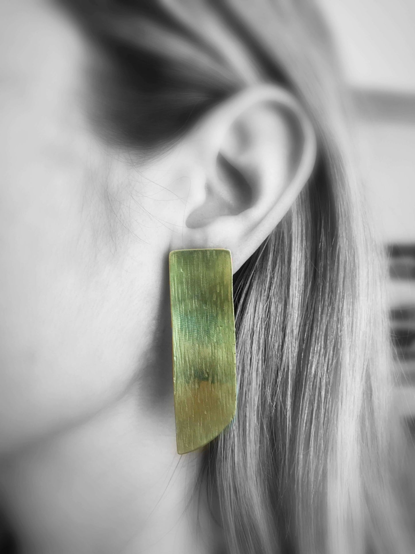 Brass earrings | Yellow Afairesis Earrings - CURIUDO