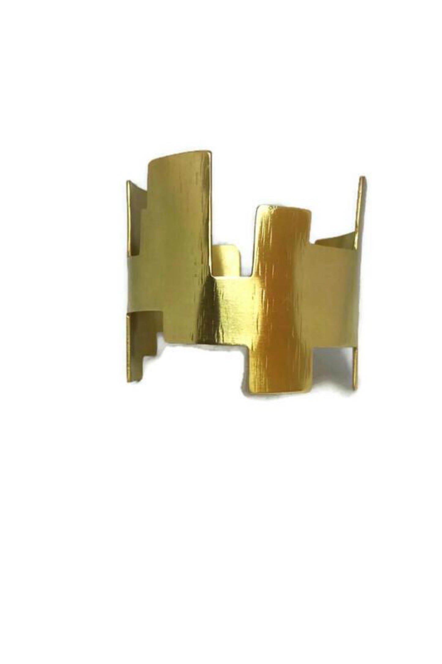 Brass cuff bracelet | Yellow Tsakana Bracelet - CURIUDO