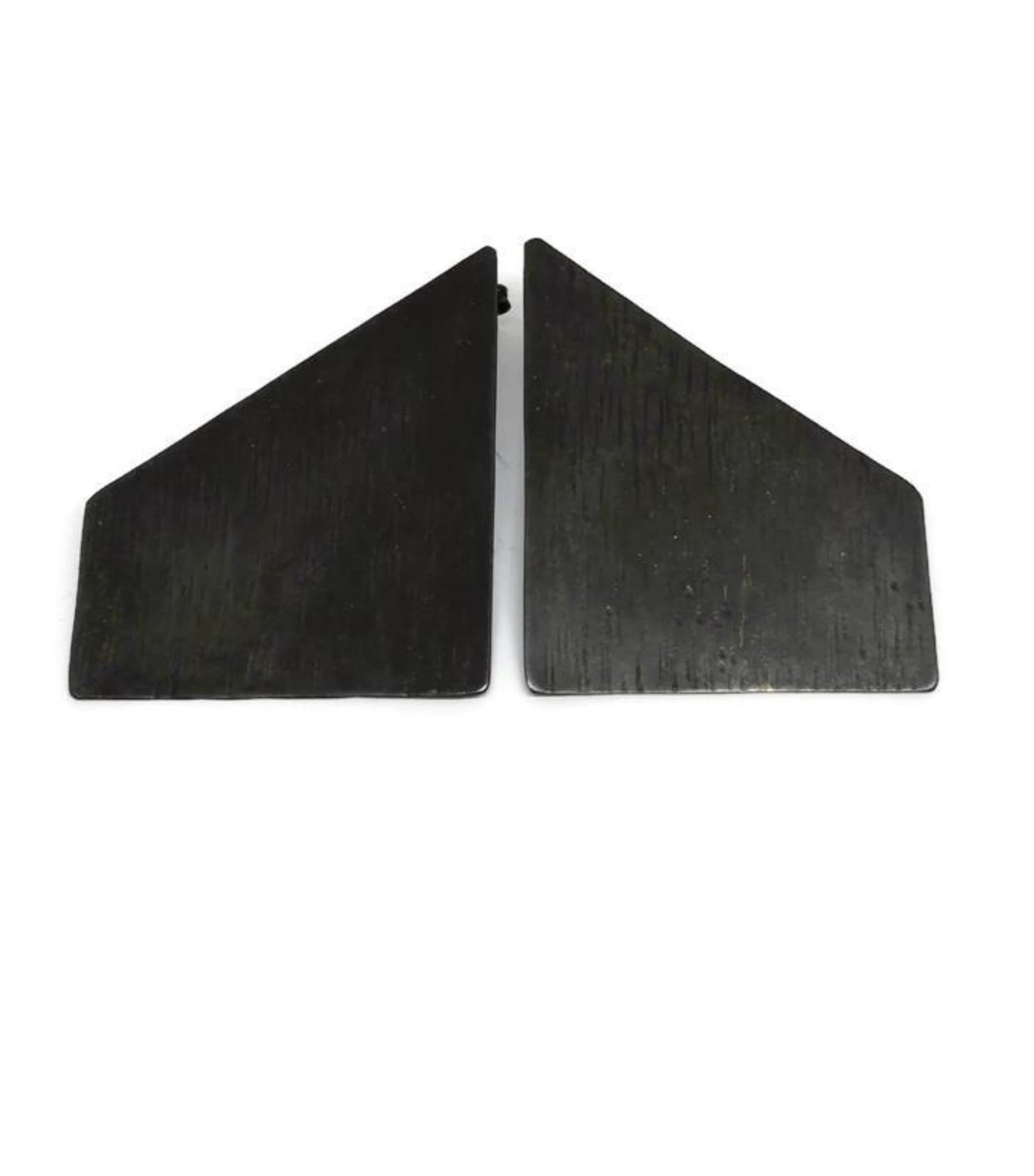 Oxidised brass earrings | Black Fire In Geometry Earrings - CURIUDO