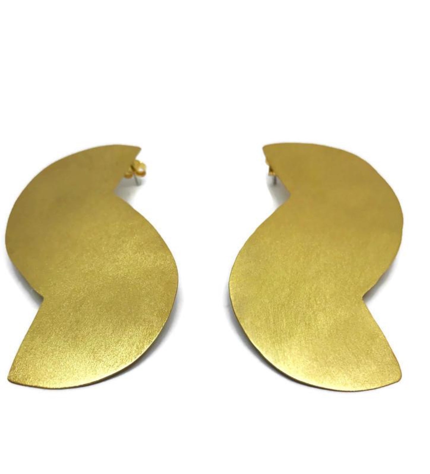 Brass earrings | Yellow Semi Cycles Earrings - CURIUDO