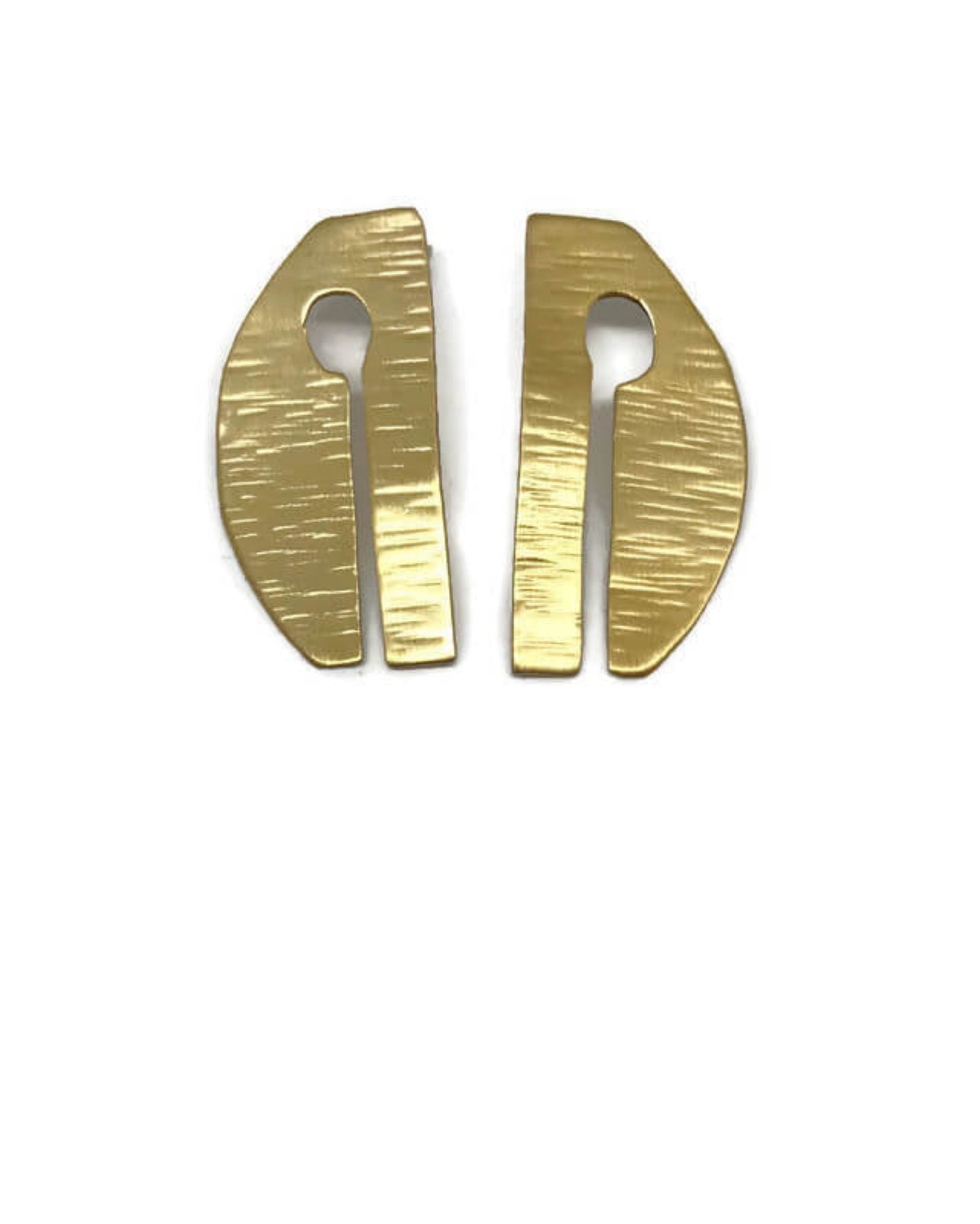 Brass earrings | Yellow Past + Future Earrings - CURIUDO