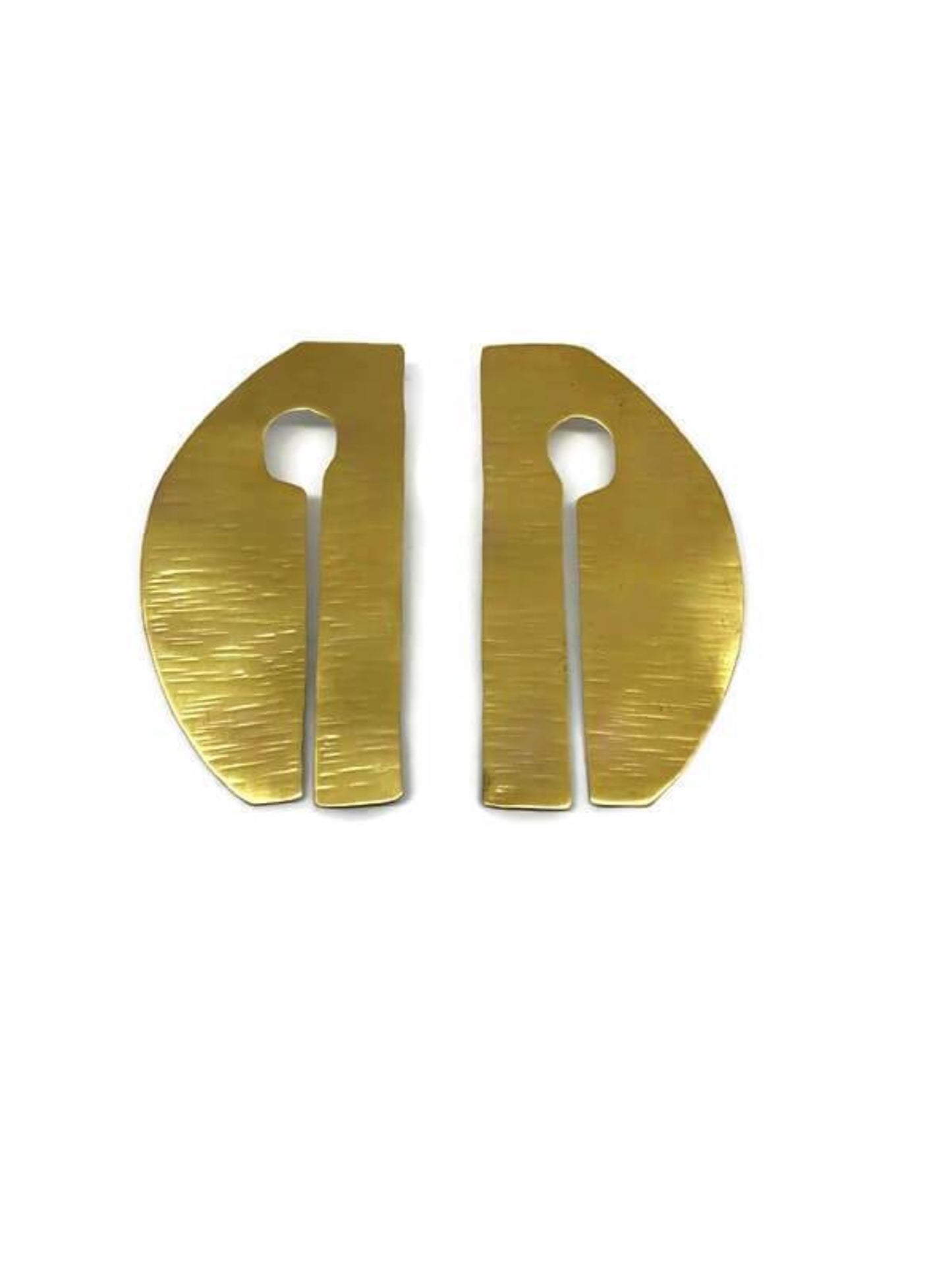 Brass earrings | Yellow Past + Future Earrings - CURIUDO