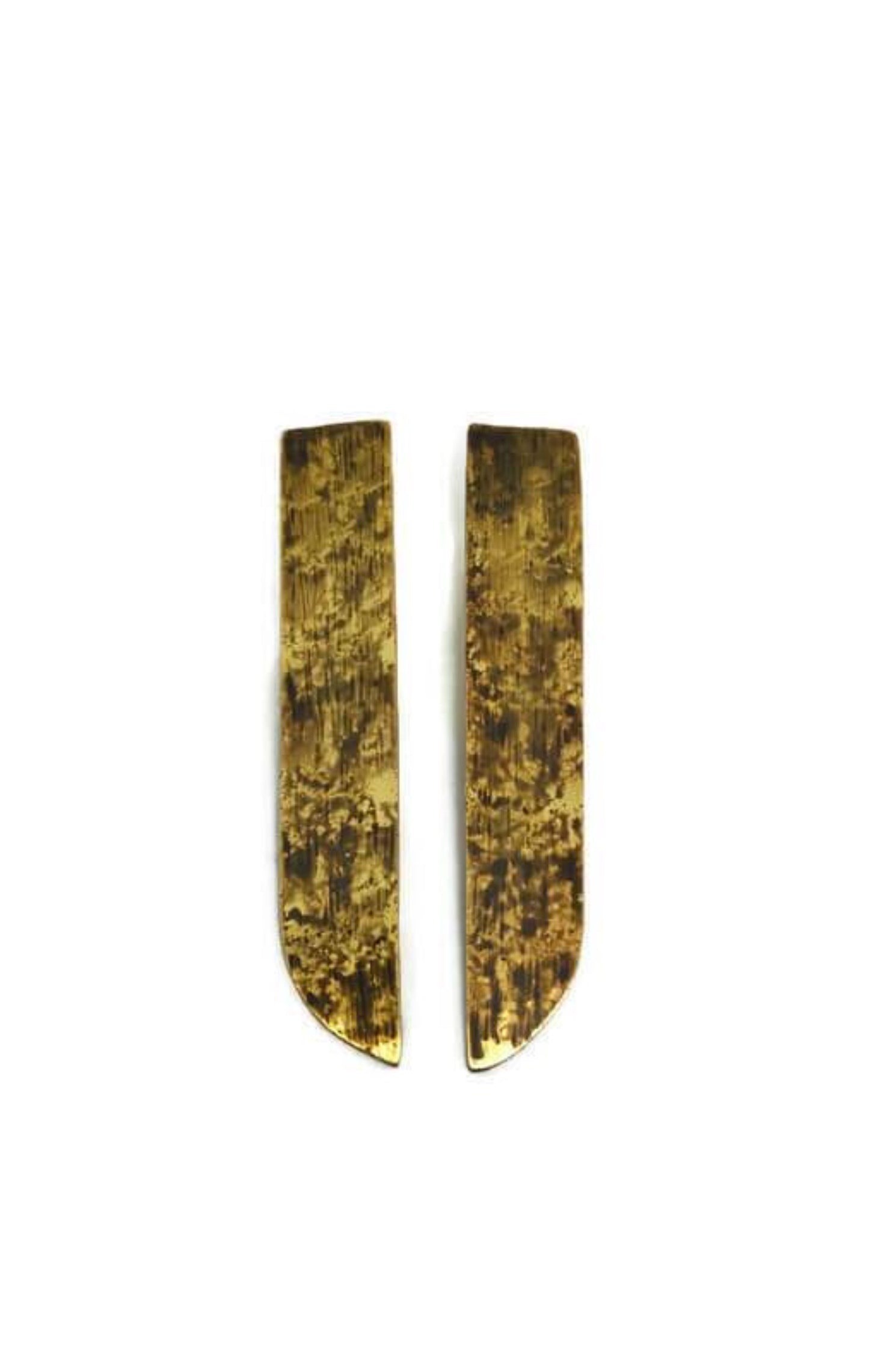 Oxidised brass earrings | Yellow - Black Afairesis Earrings - CURIUDO