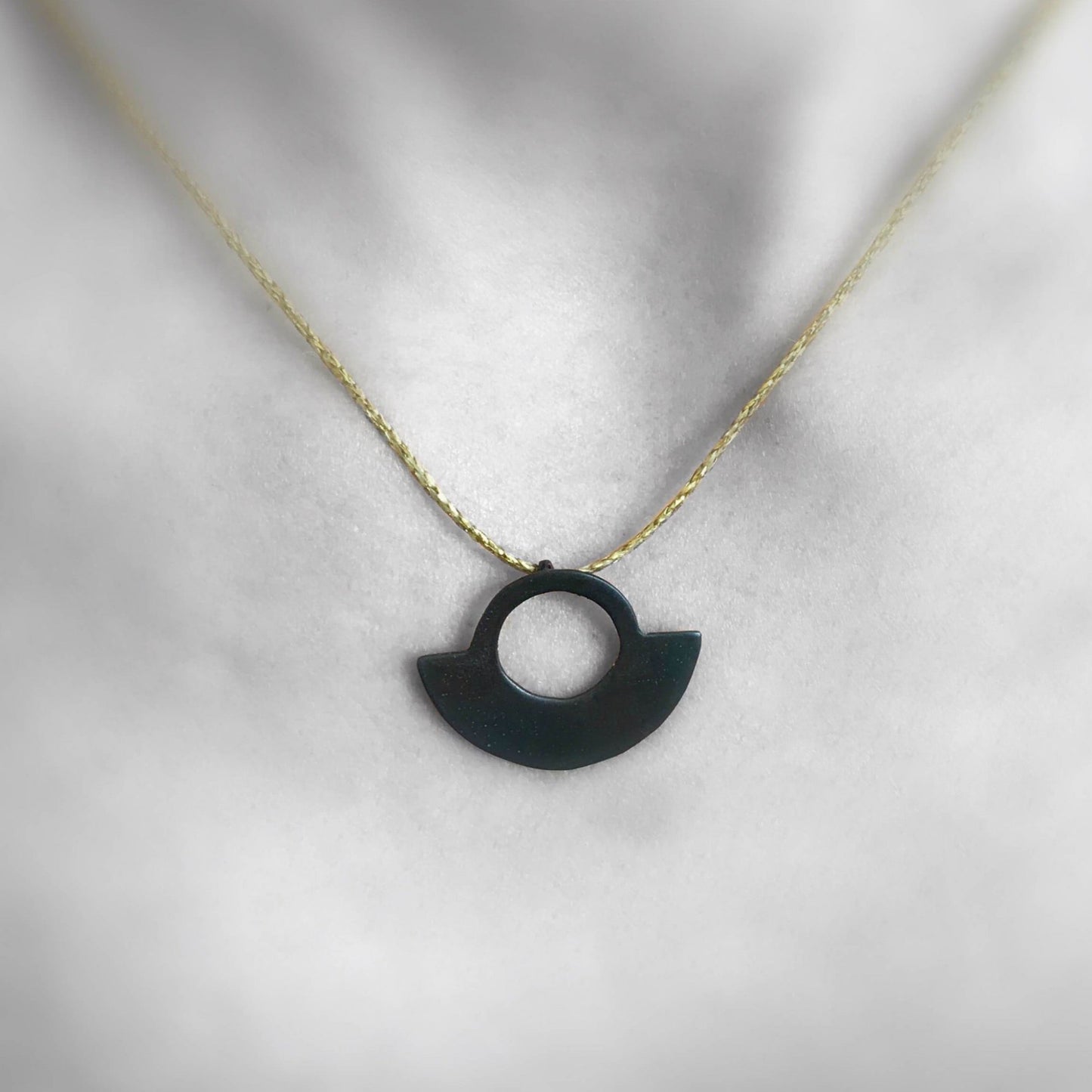 Oxidised brass necklace | Black Balancing Necklace - CURIUDO