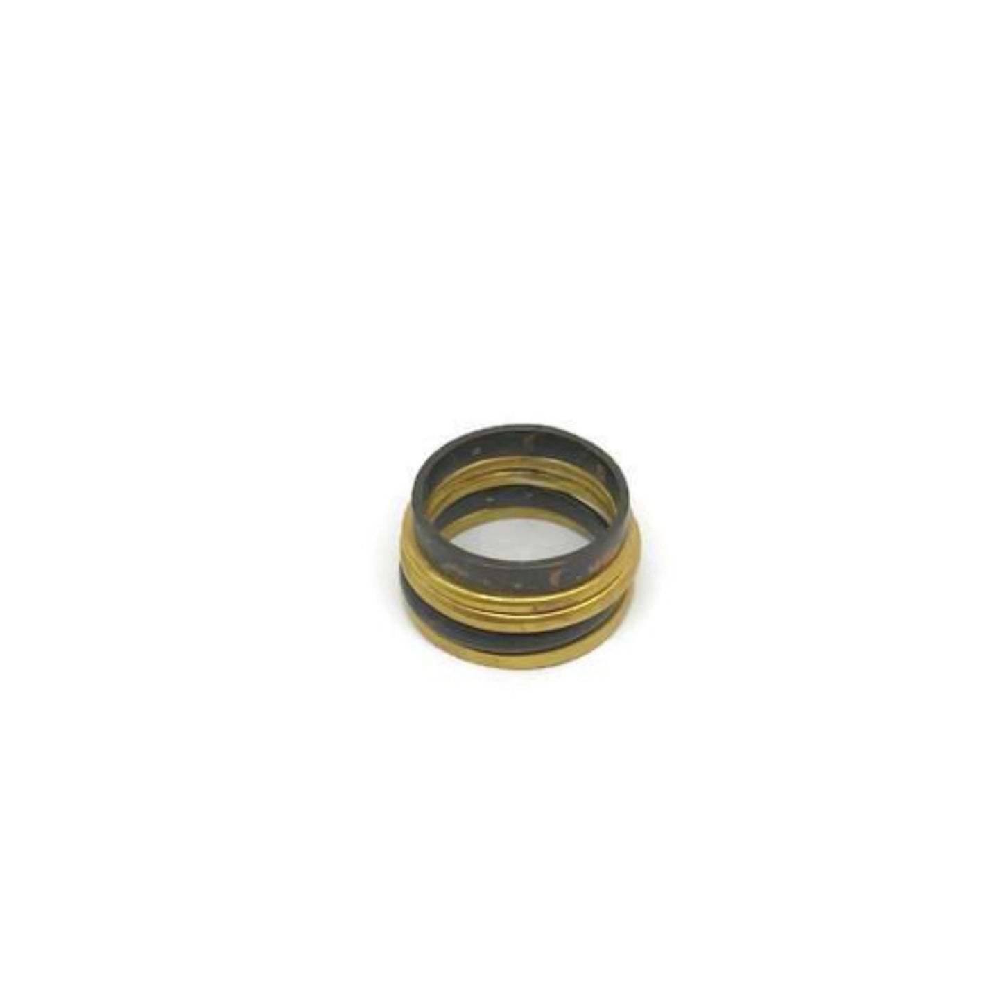 Oxidised brass stack rings | Yellow - Black Bonds Ring - CURIUDO
