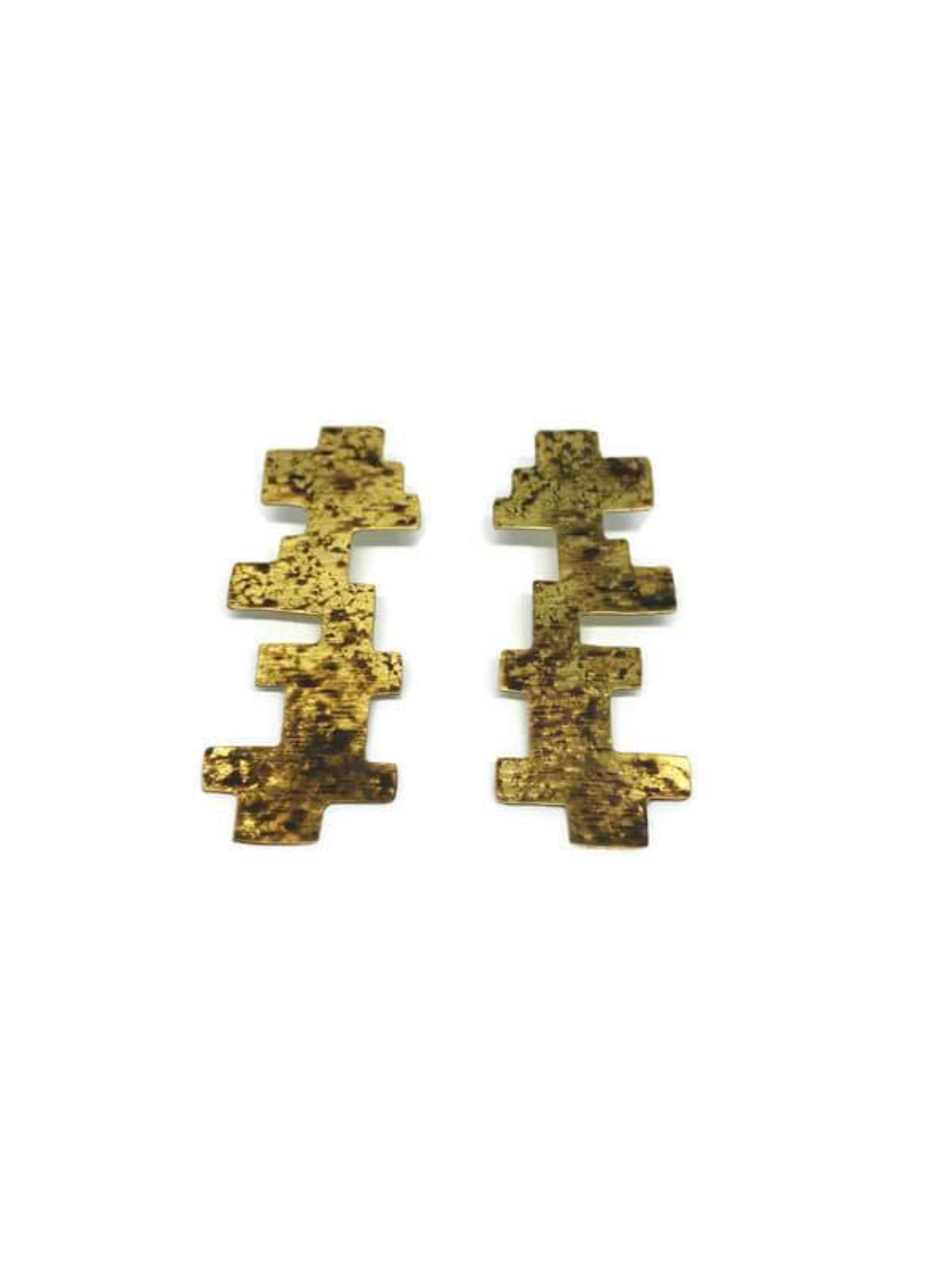 Oxidised brass earrings | Yellow - Black Tsakana Earrings - CURIUDO