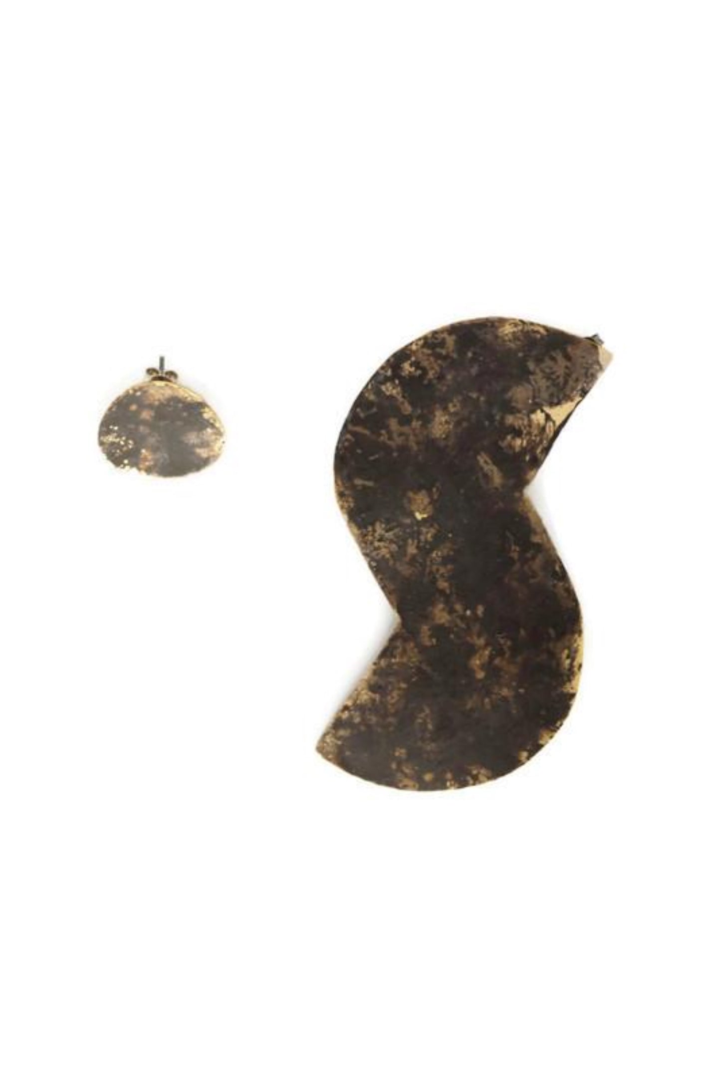 OxidiSed Brass Earrings | Yellow - Black Opposite Elxis Earrings - CURIUDO