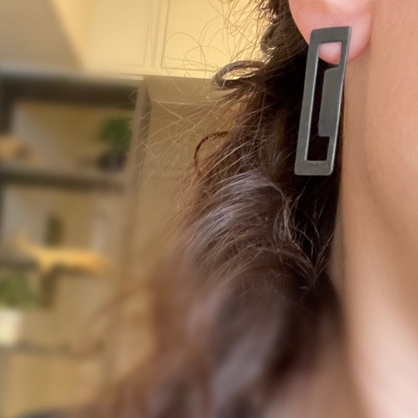 Oxidised brass Earrings | Black Internal Ideas Earrings - CURIUDO