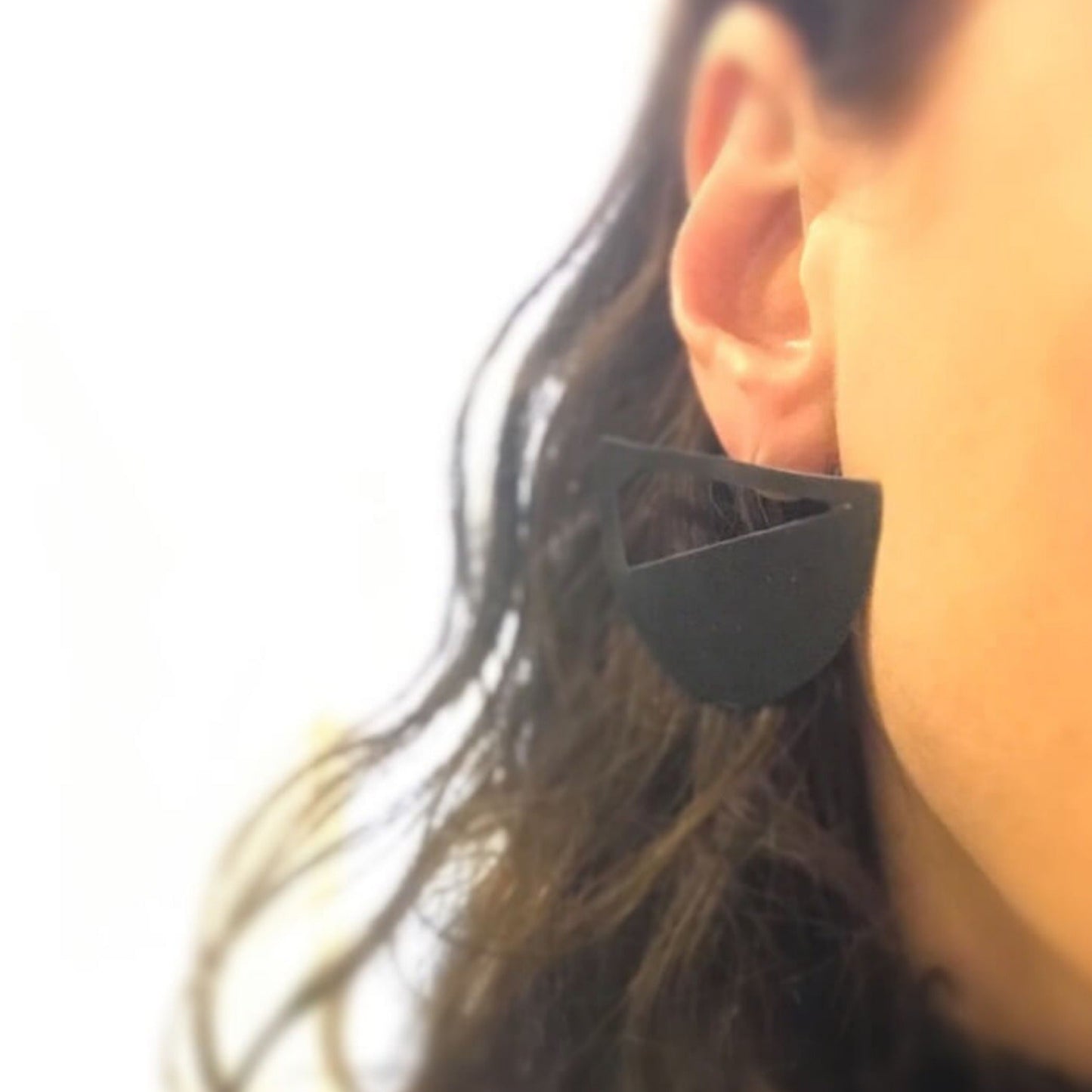 Oxidised brass Earrings | Black Moonset Earrings