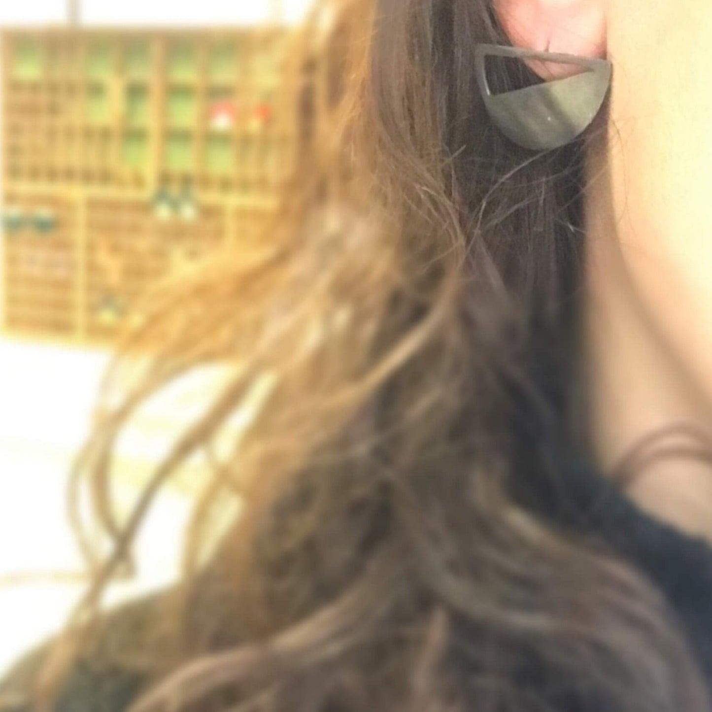 Oxidised brass Earrings | Black Moonset Earrings