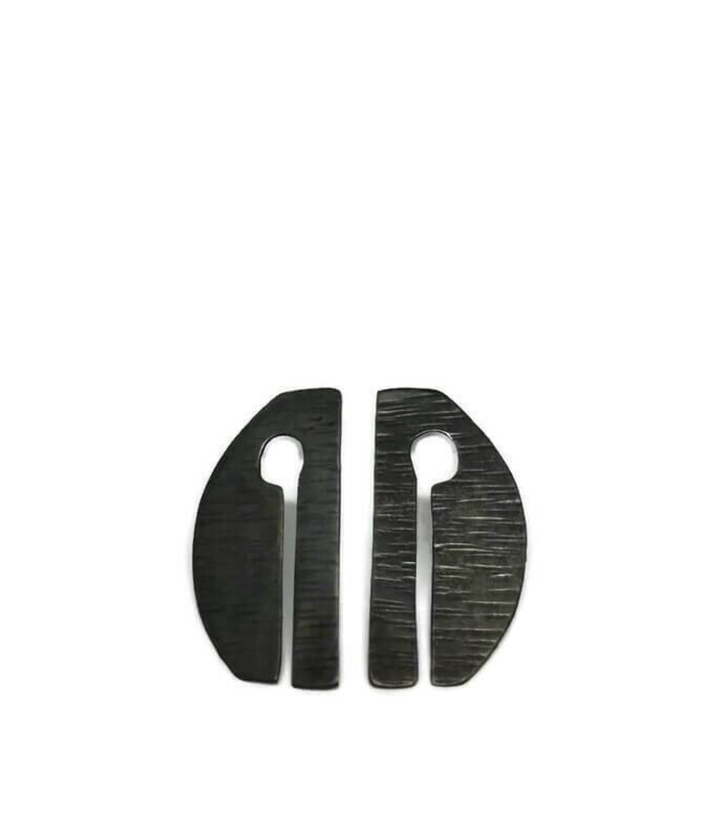 Black oxidised past +future earrings (small)