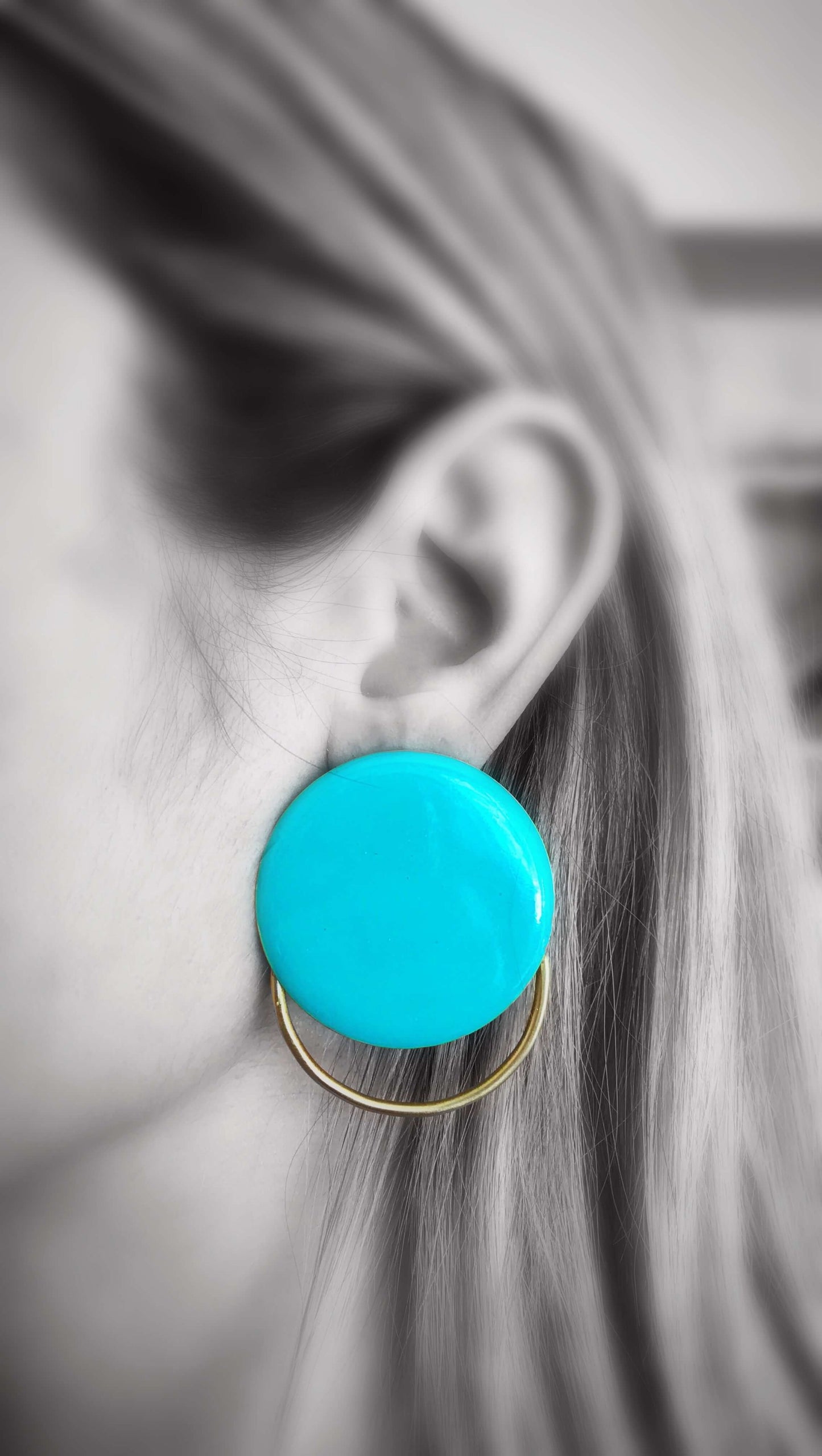 Brass earrings with resin | In Circles Earrings - CURIUDO