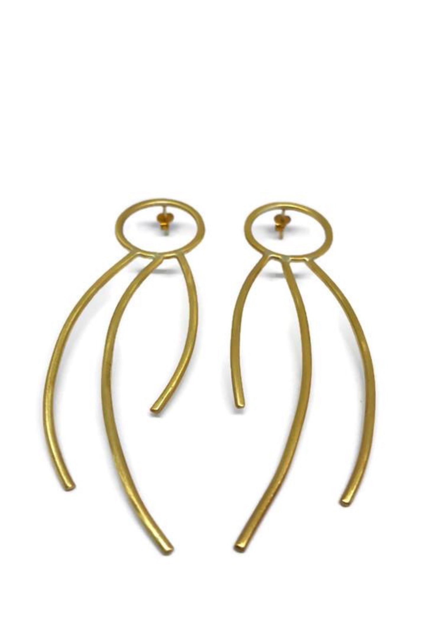 Brass earrings | Yellow Dancer Cycles Earrings - CURIUDO