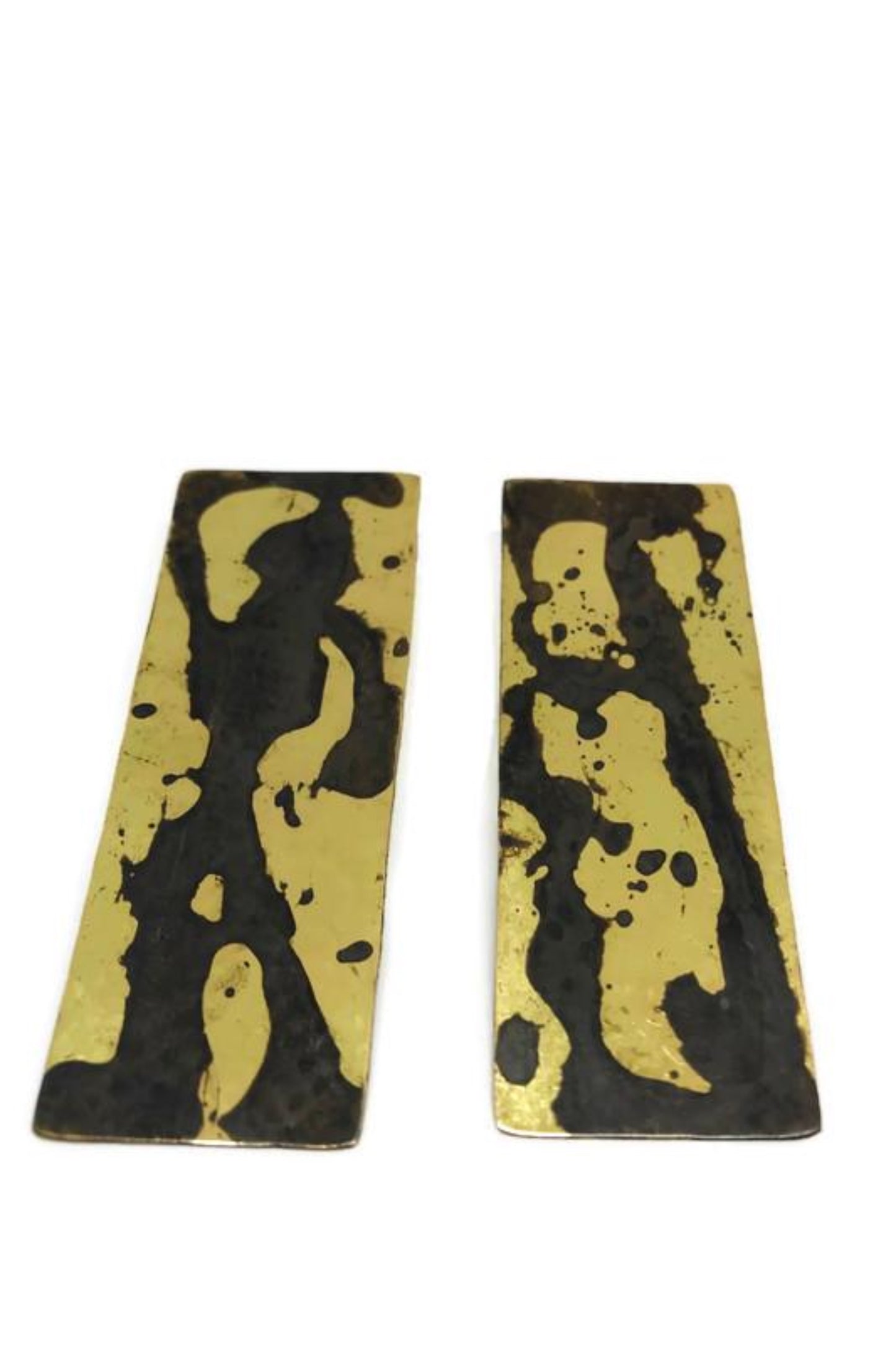 OxidiSed brass earrings | Yellow - Black Parallel Earrings - CURIUDO