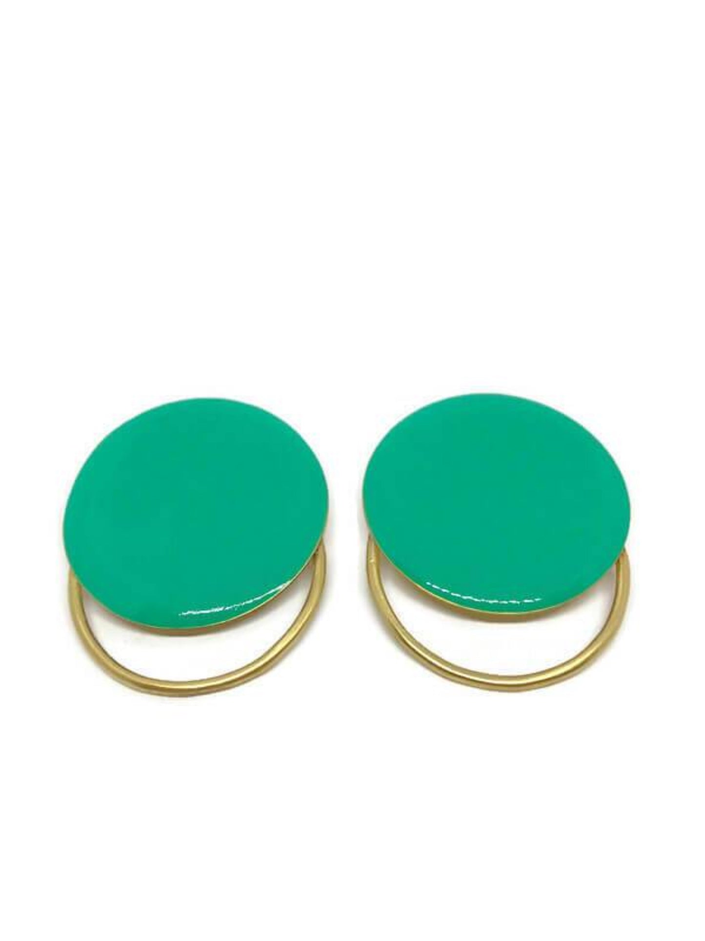 Brass earrings with resin | In Circles Earrings - CURIUDO