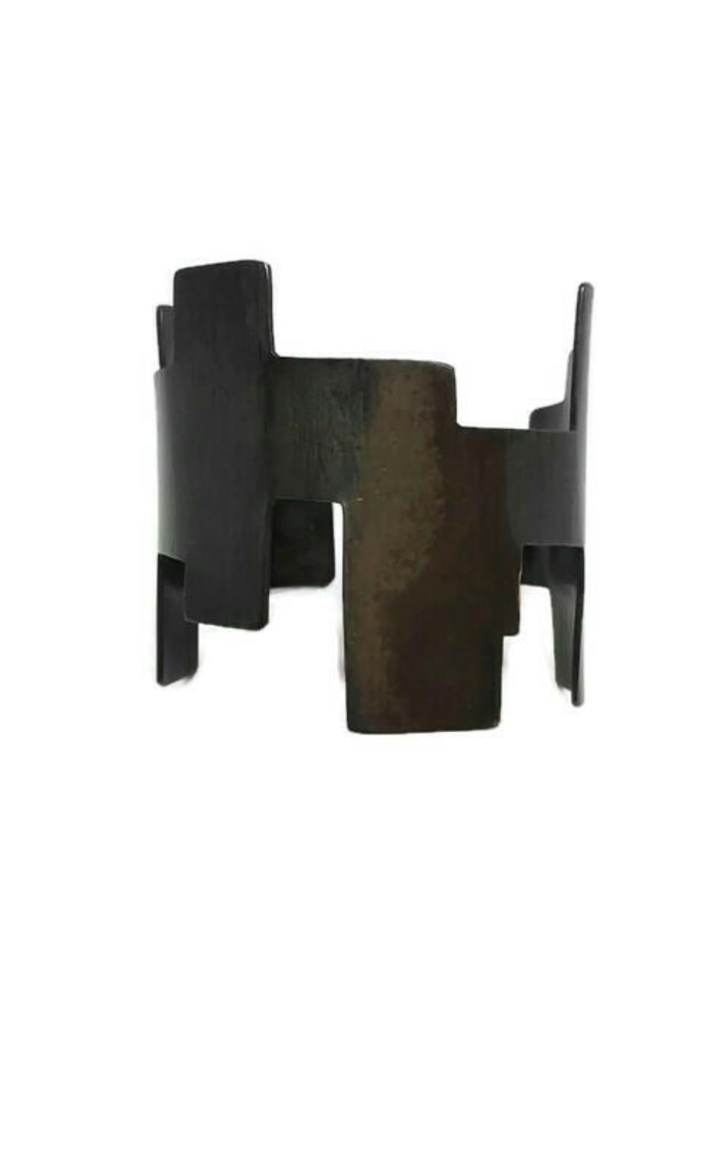 Oxidised brass cuff bracelet | Black Tsakana Bracelet - CURIUDO