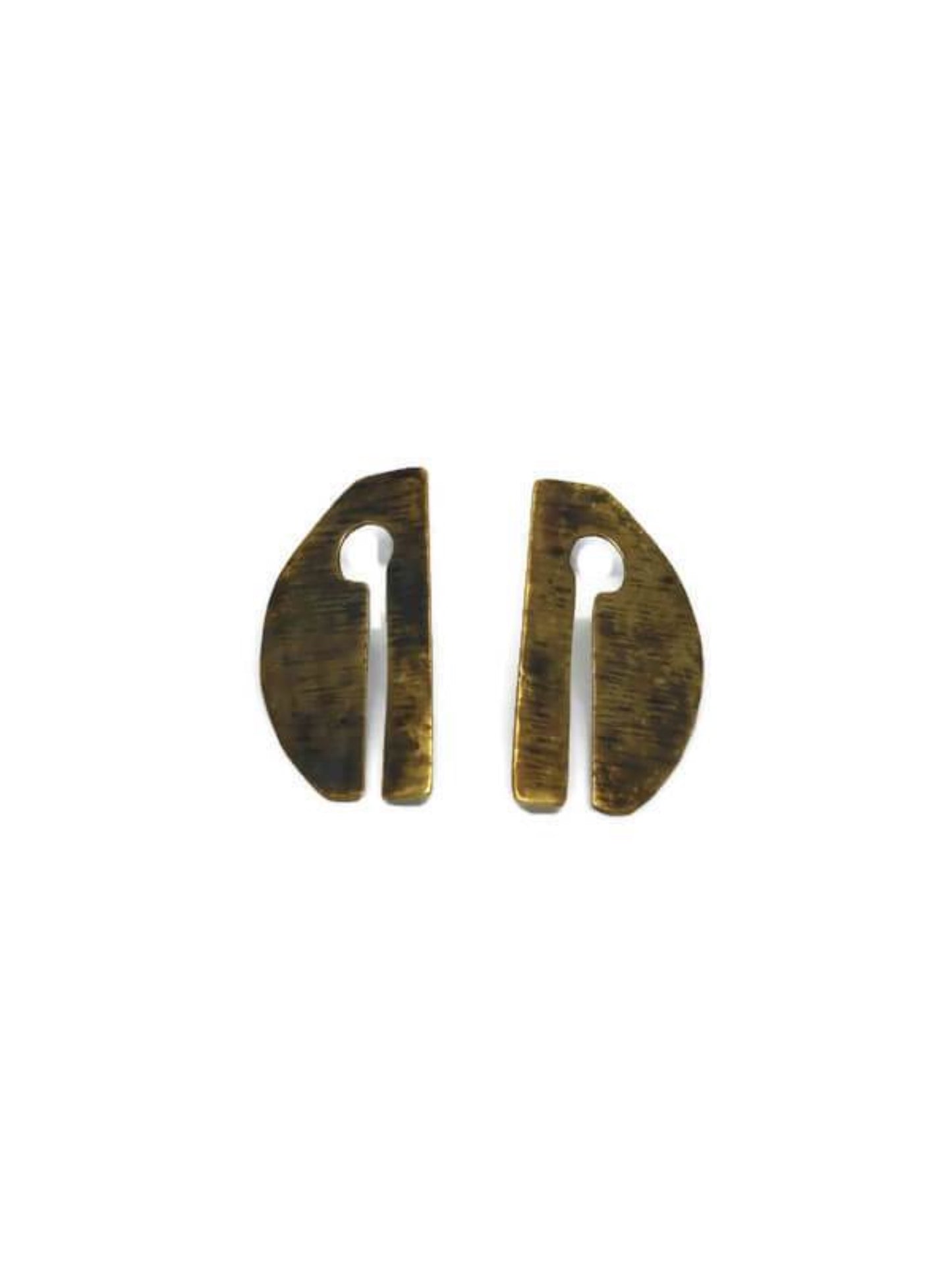 Oxidised brass earrings | Yellow - Black Past + Future Earrings - CURIUDO
