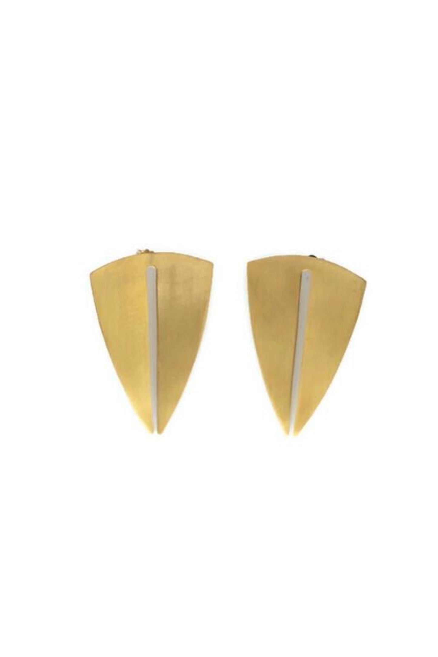 Brass earrings | Yellow Towards The Earth Earrings - CURIUDO