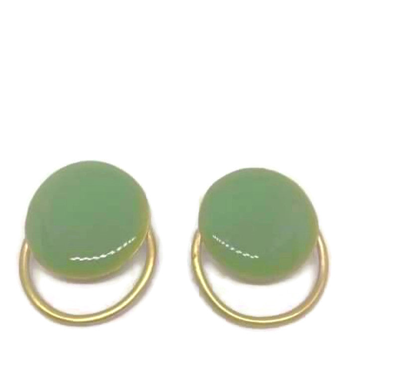 Brass earrings with resin | In Circles Earrings - CURIUDO