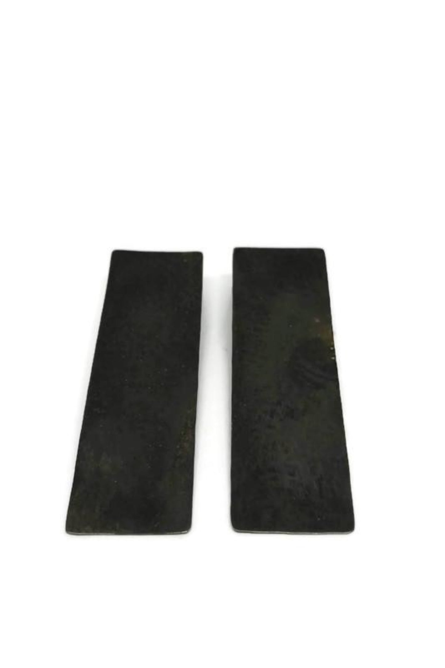 Oxidised brass earrings | Black Parallel Earrings - CURIUDO