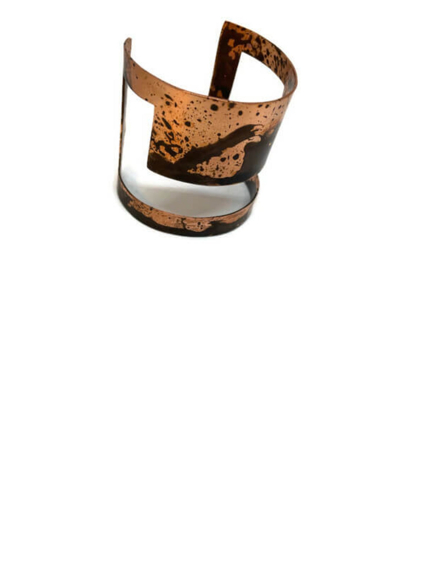 Oxidised copper cuff bracelet Rose - Black Internal Ideas Bracelet - CURIUDO