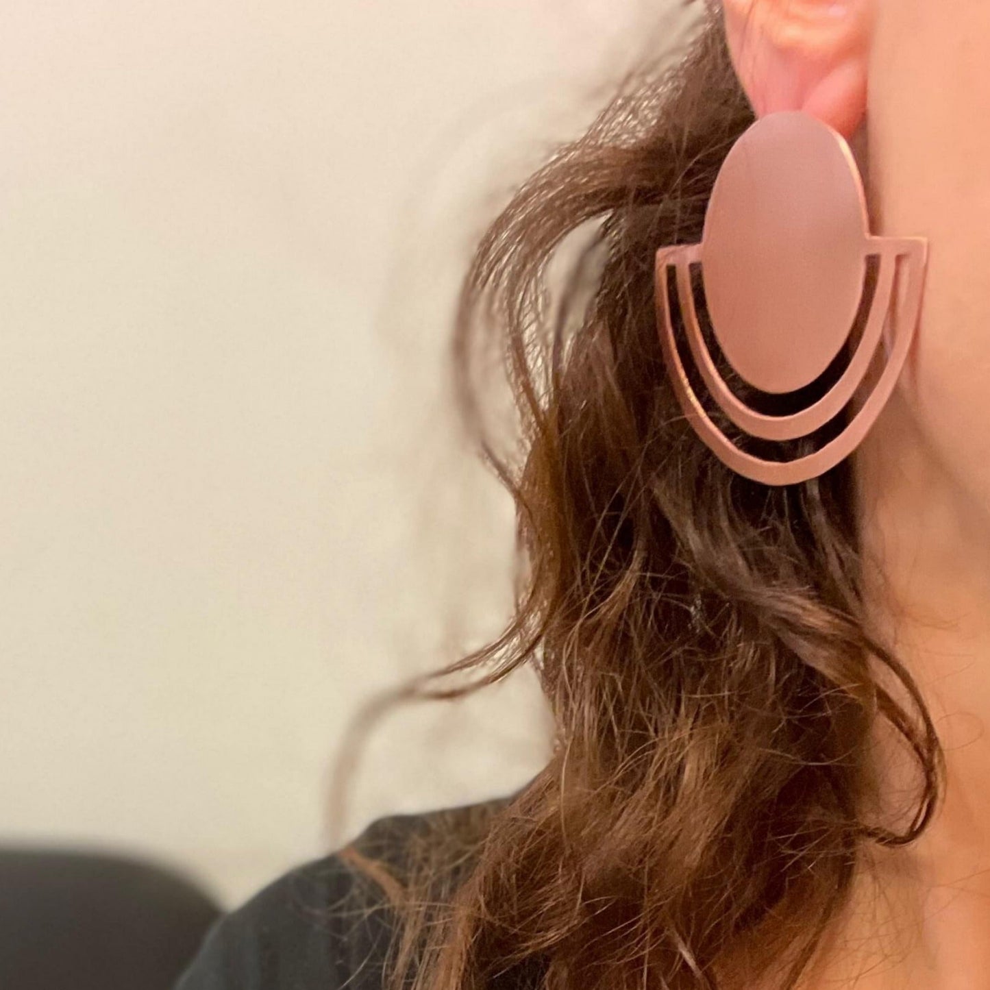 Copper Earrings | Rose Earth In Layers Earrings - CURIUDO