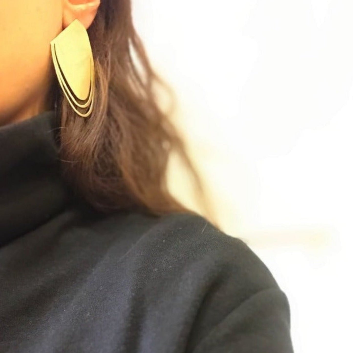 Brass earrings | Yellow Low Tide Earrings - CURIUDO