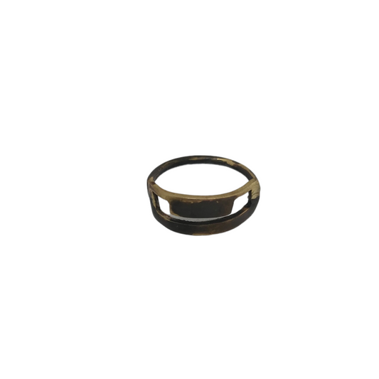 Oxidised brass ring | Yellow - Black Internal Ideas Ring - CURIUDO