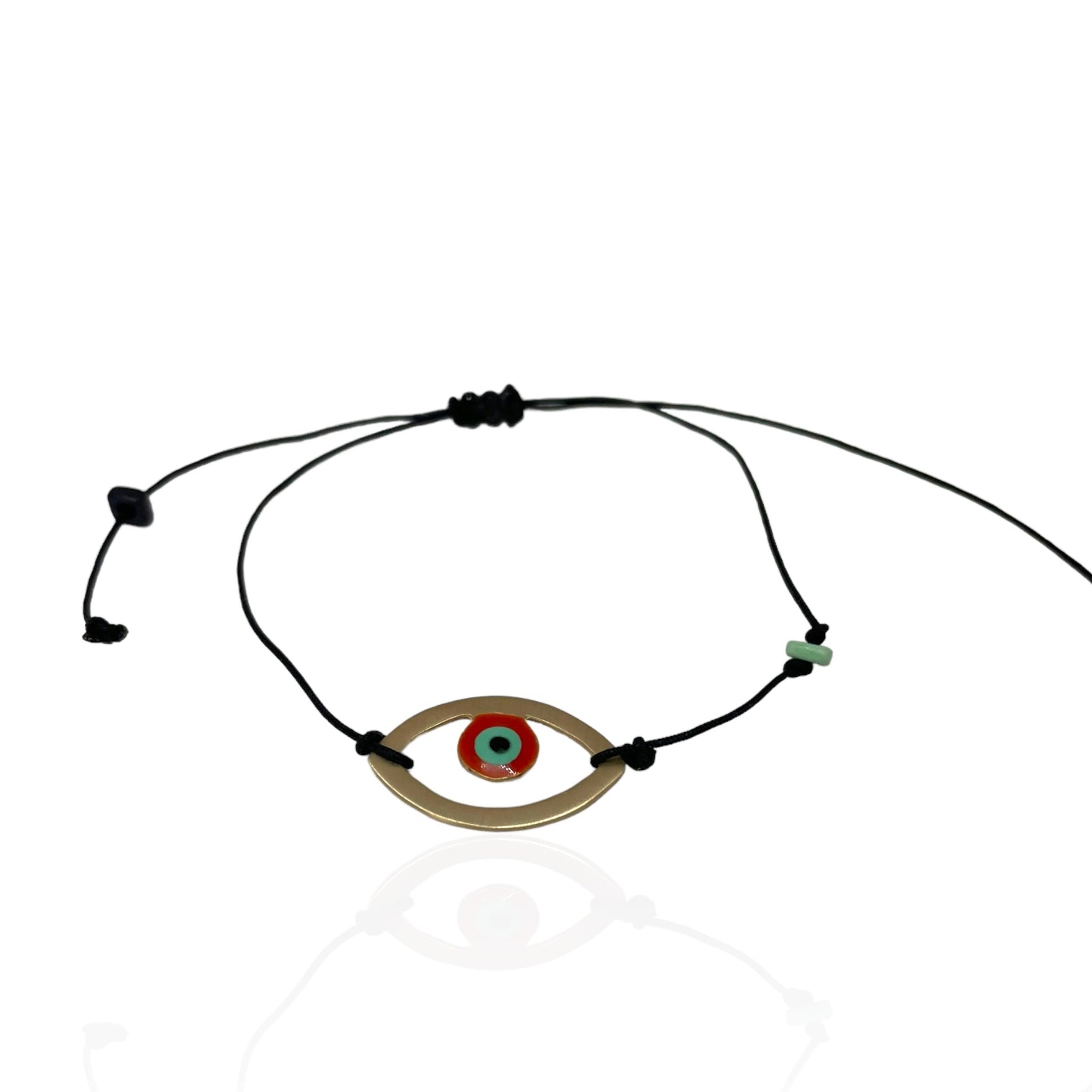Brass bracelet with resin | Yellow Eye Bracelet - CURIUDO