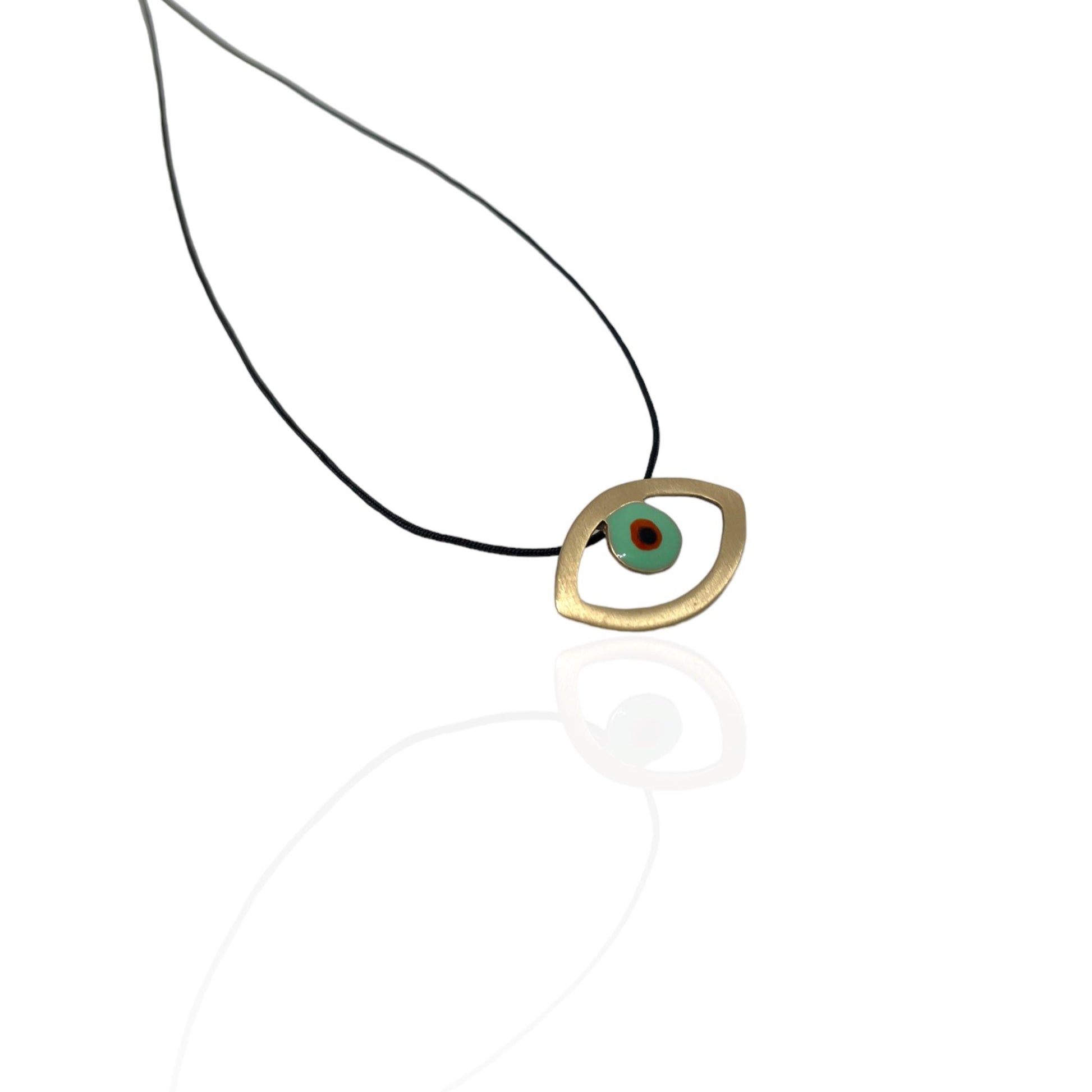 Brass necklace with resin | Yellow Eye Necklace