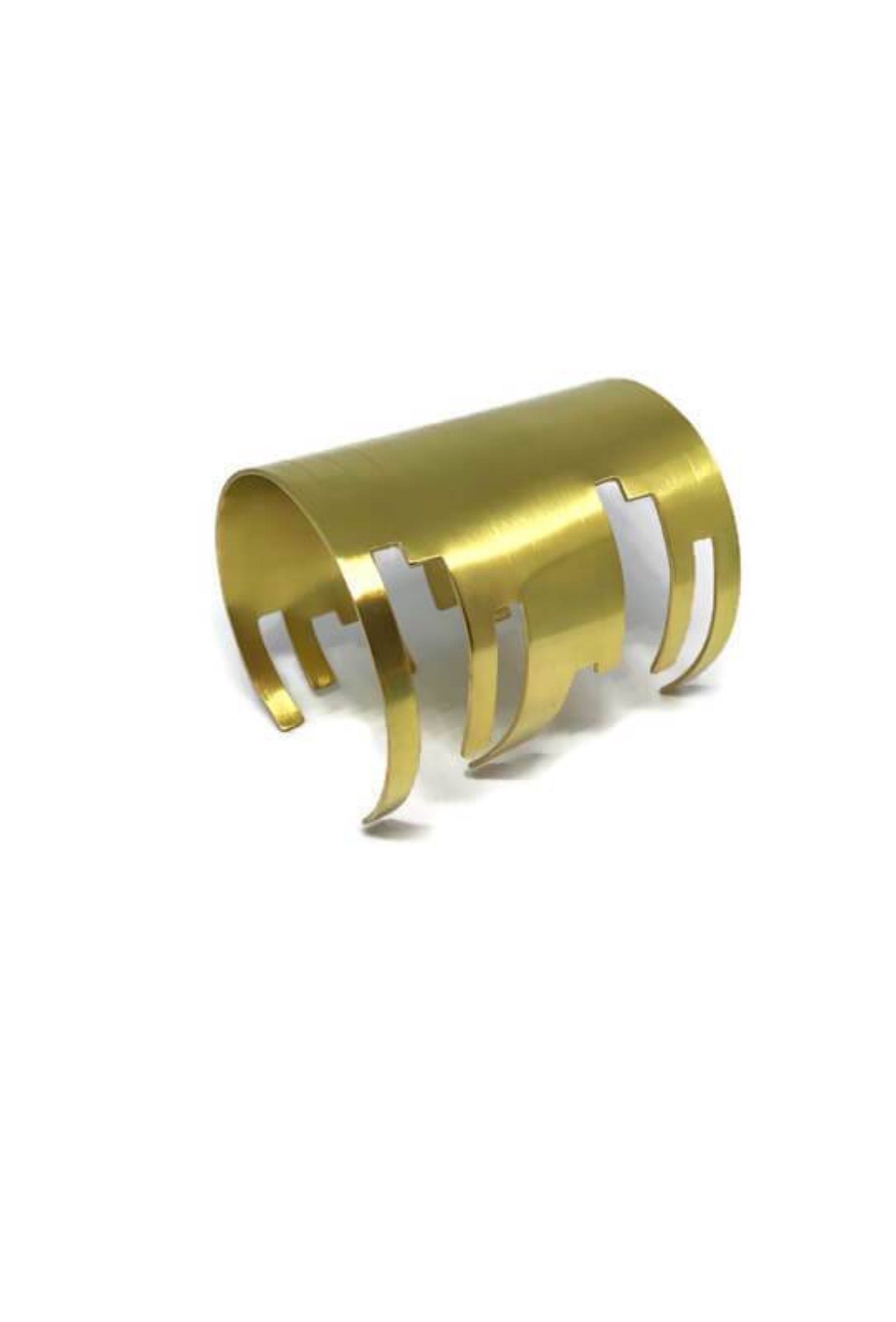 Brass cuff bracelet | Yellow Unified Lines Bracelet - CURIUDO