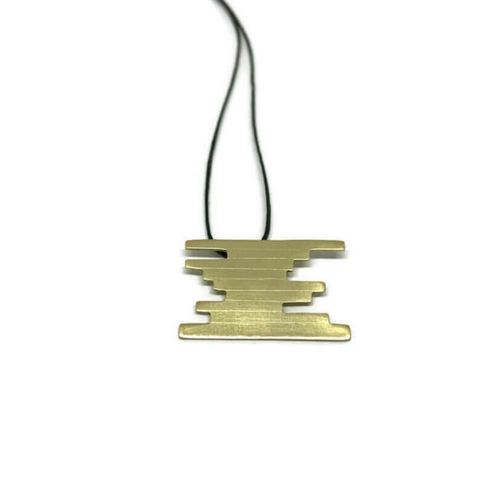 Brass necklace | Yellow Unified Lines Necklace- CURIUDO