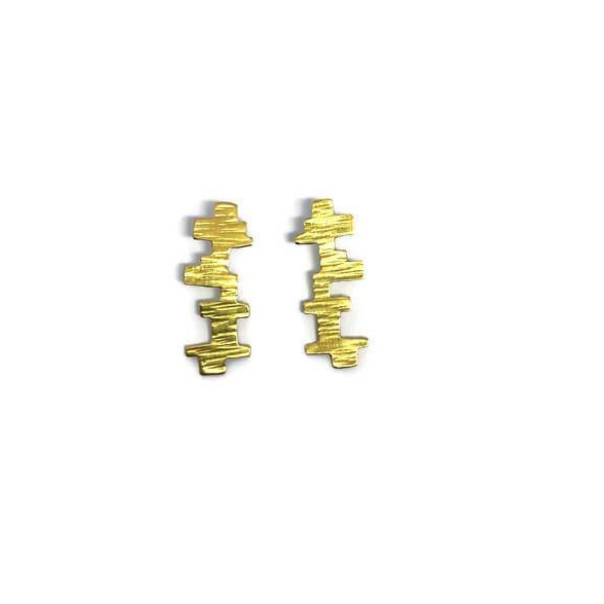 Brass earrings | Yellow Tsakana Earrings - CURIUDO