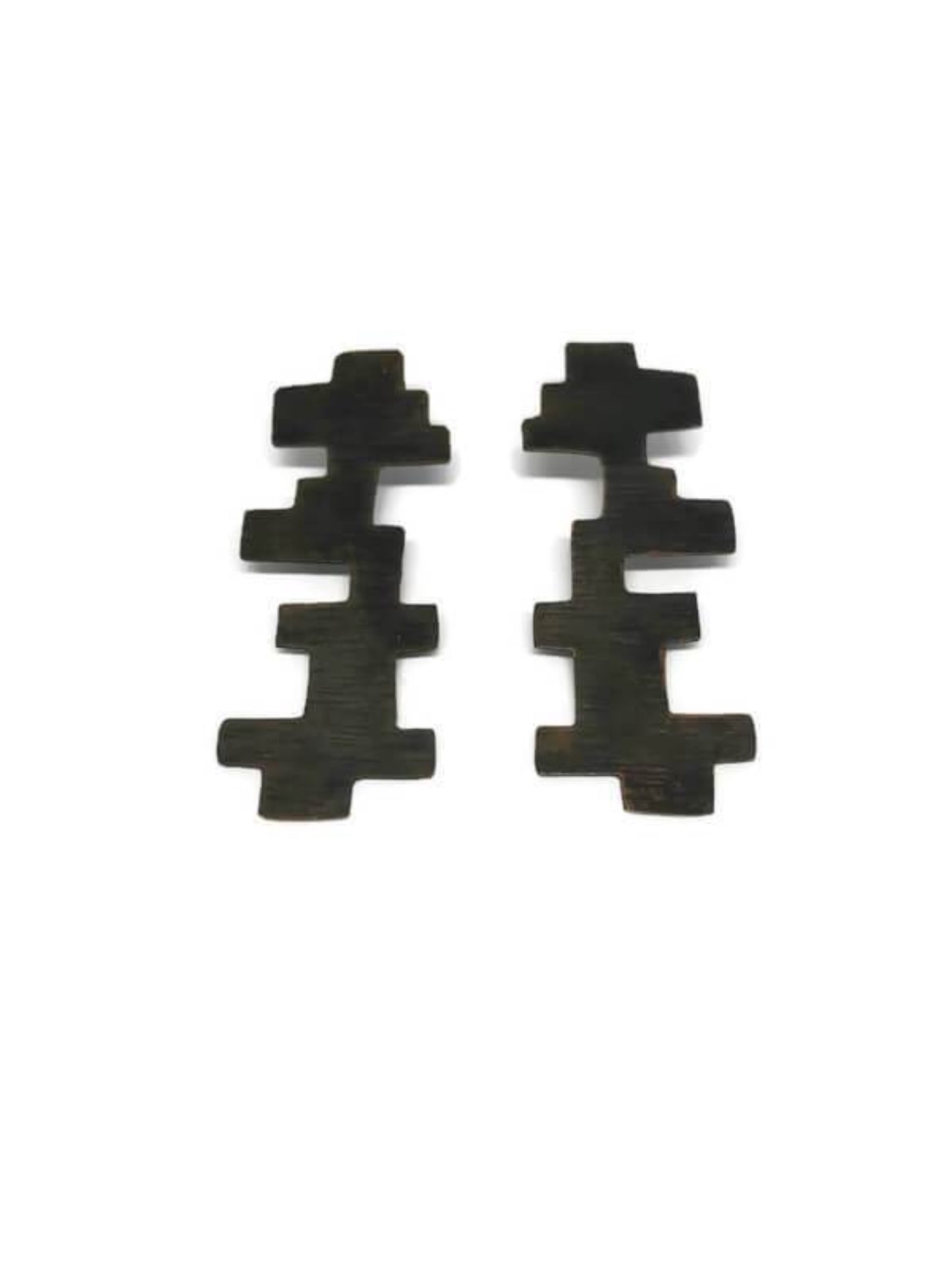Oxidised brass earrings | Black Tsakana Earrings - CURIUDO
