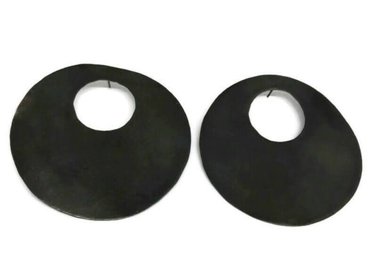 Oxidised brass earrings | Black Full Moon Earrings - CURIUDO