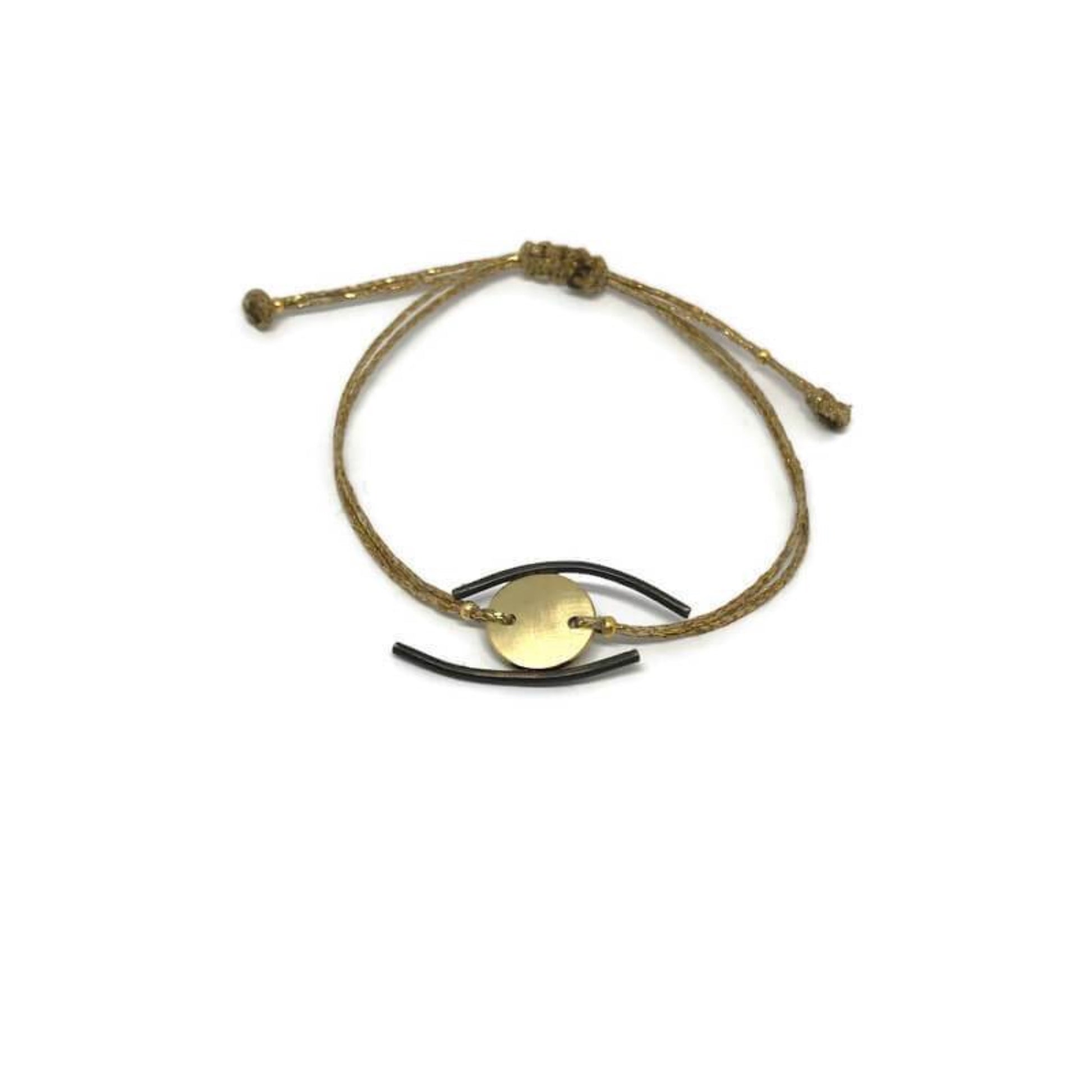 Oxidised brass brascelet | Black - Yellow Mataki Bracelet - CURIUDO