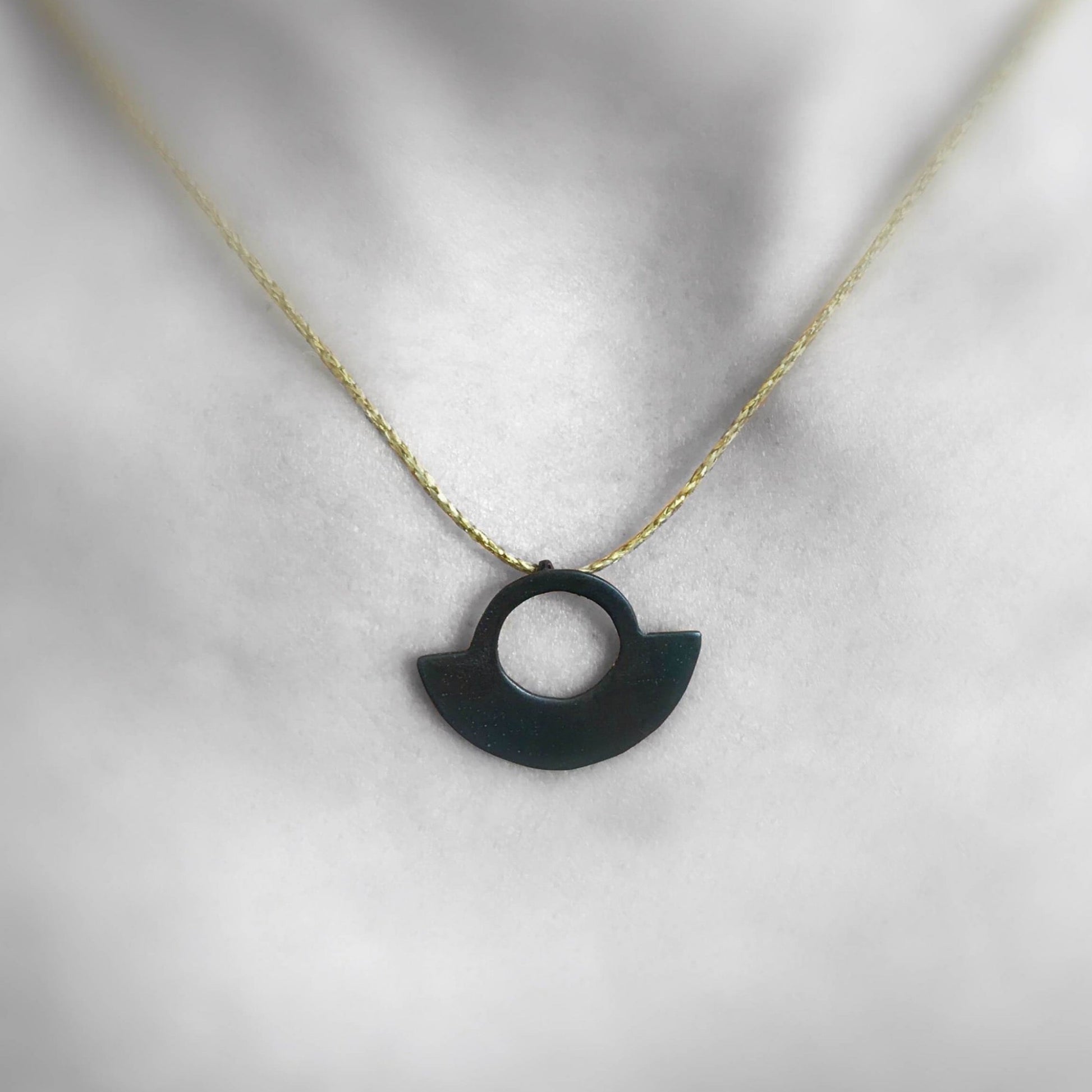 Oxidised brass necklace | Black Balancing Necklace - CURIUDO