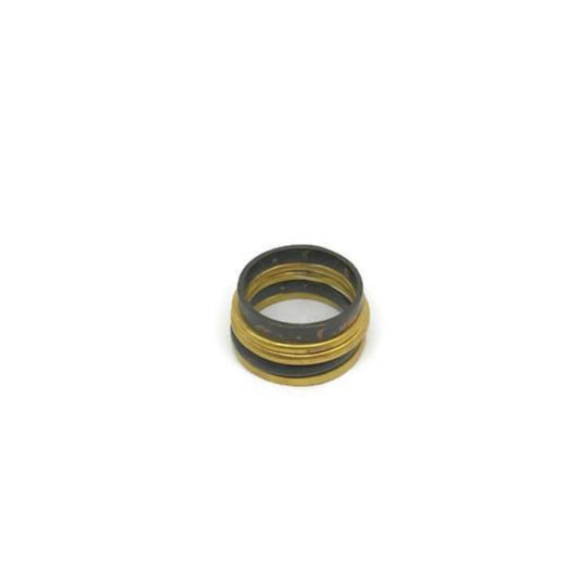 Oxidised brass stack rings | Yellow - Black Bonds Ring - CURIUDO