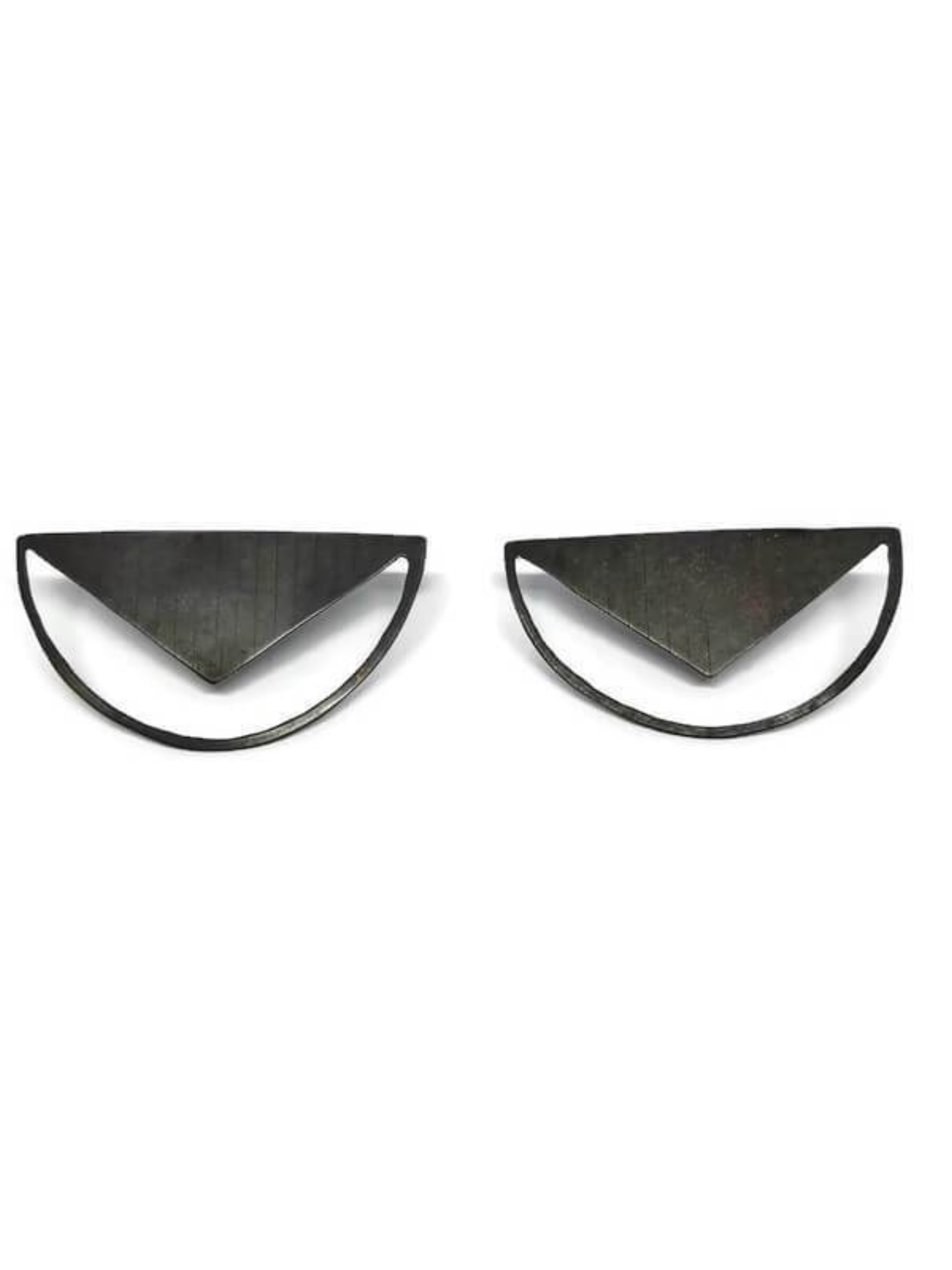 Oxidised  brass earrings | Black Space In Frame Earrings - CURIUDO